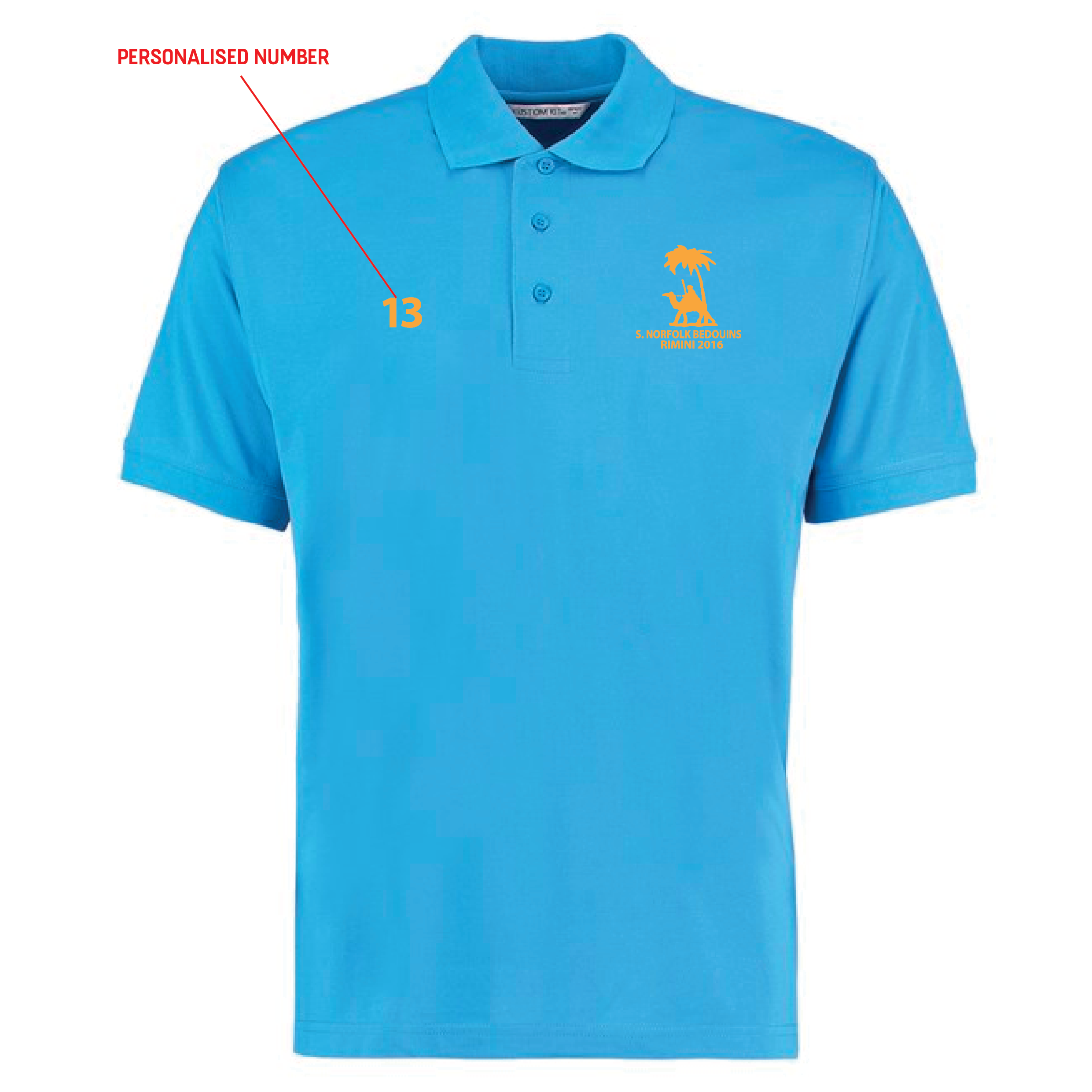 South Norfolk Bedouins – RIMINI 2016 Polo Shirt (Mid Blue)