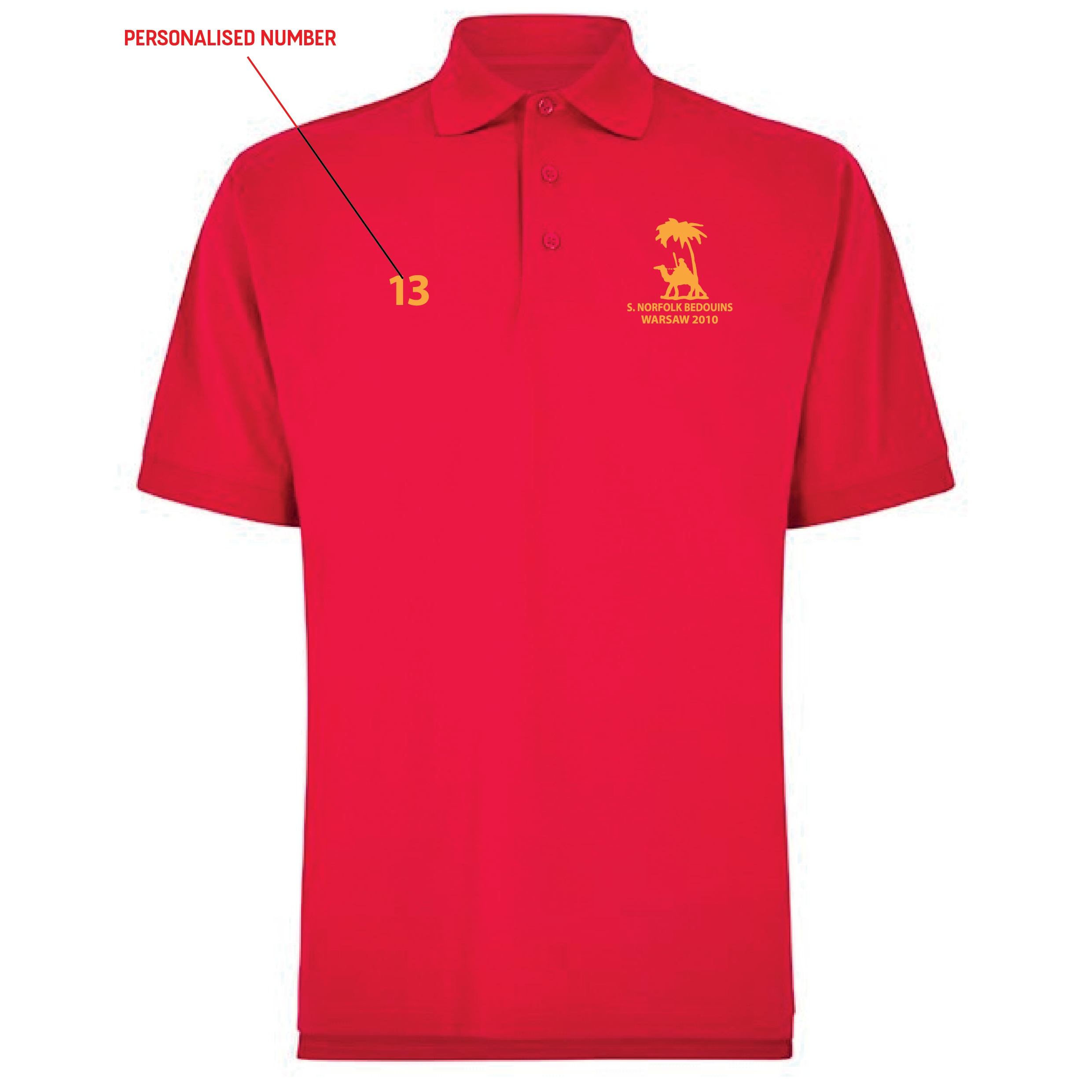South Norfolk Bedouins – WARSAW 2010 Polo Shirt (Red)