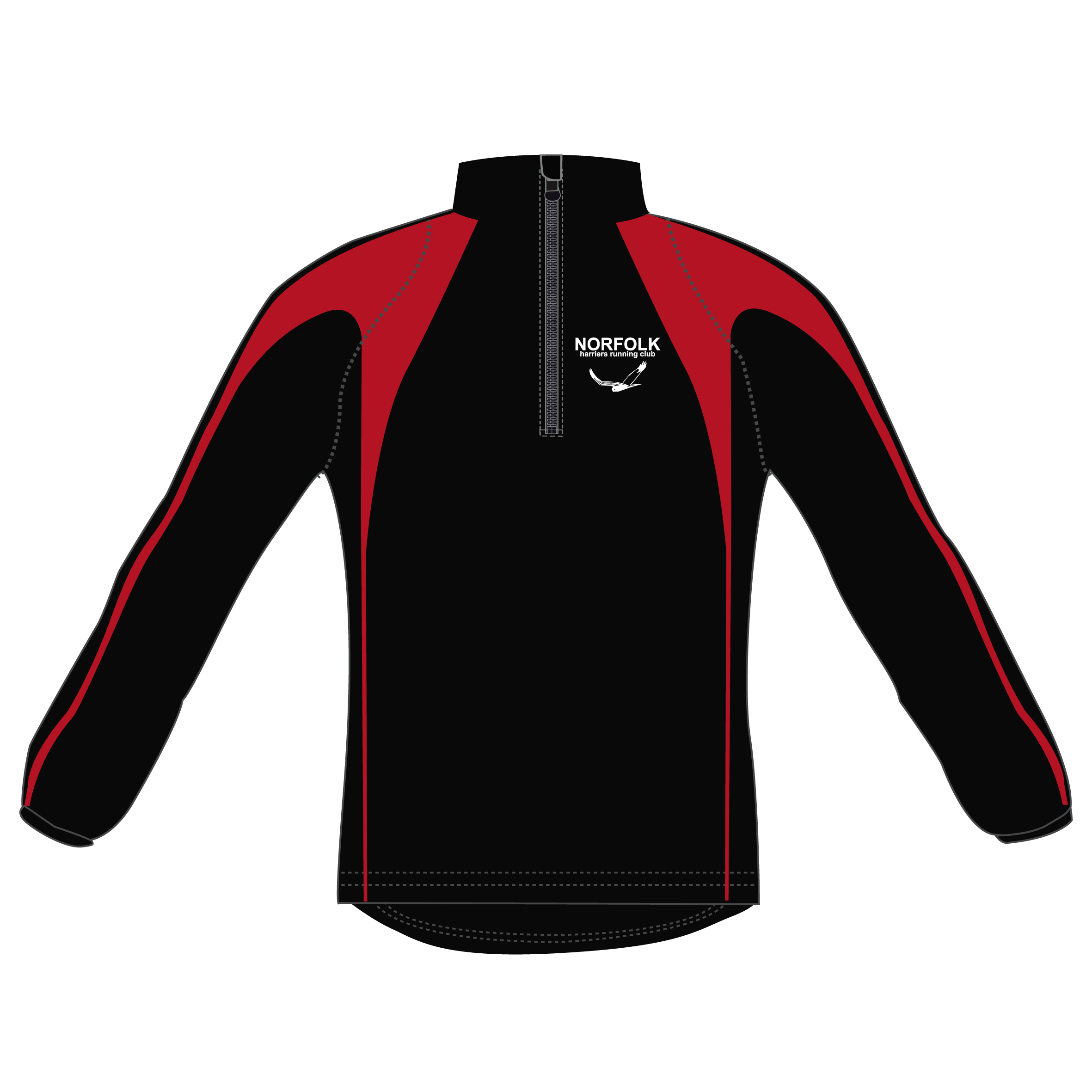 Norfolk Harriers - Pro Midlayer - Black/Red