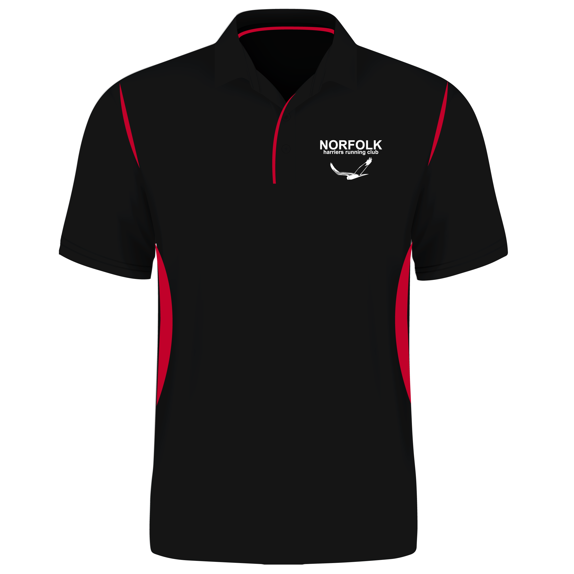 Norfolk Harriers - Premium Polo Shirt - Black / Red