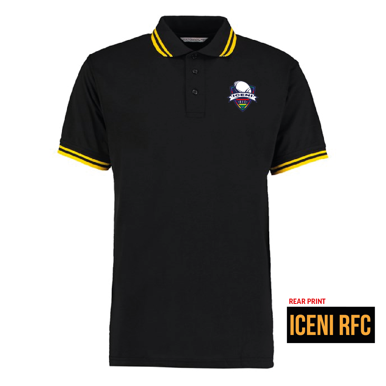 Iceni RFC - Contrast Polo - Black/Yellow