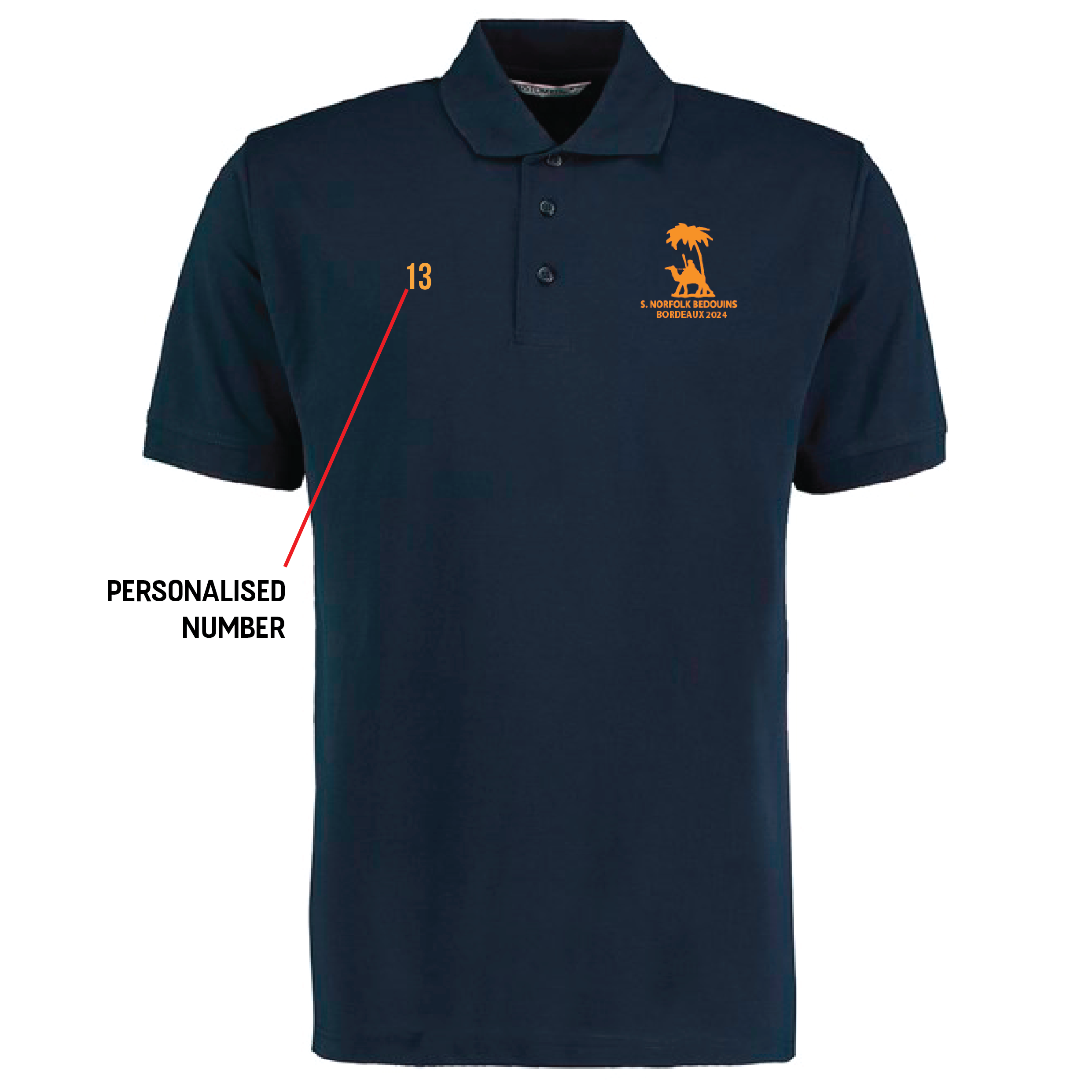 South Norfolk Bedouins – Bordeaux 2024 Polo (Navy)