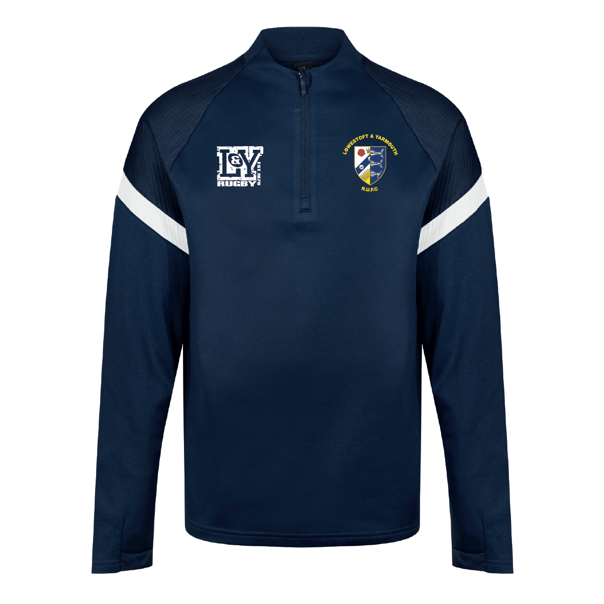 L&Y Rugby - Kinetic 1/4 Zip Midlayer - Navy/White
