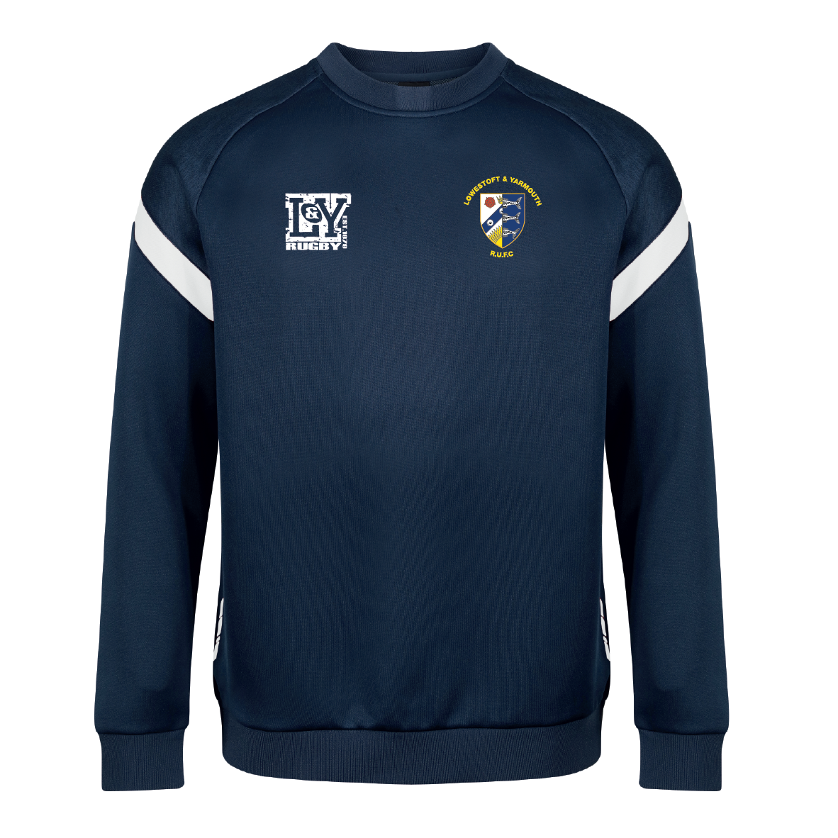 L&Y Rugby - Kinetic Crew Neck Sweatshirt - Navy/White