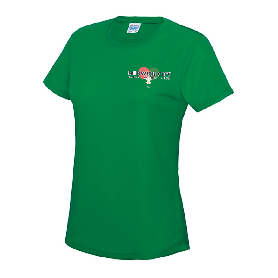 Norwich City Table Tennis Club - Womens Cool Tee - Kelly Green