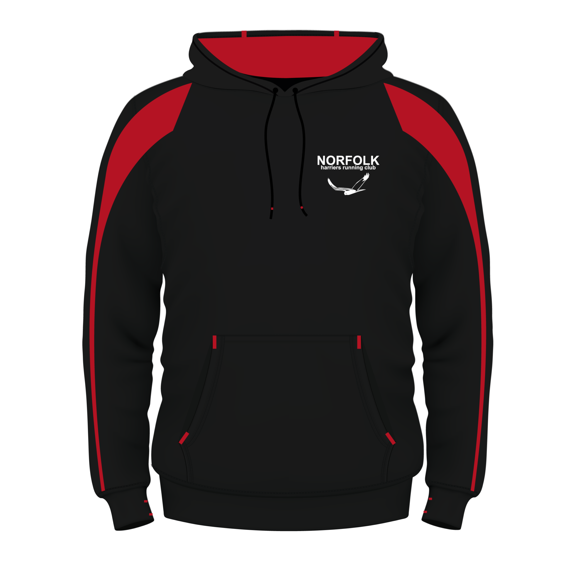 Norfolk Harriers Premium Pro Hoody - Black / Red
