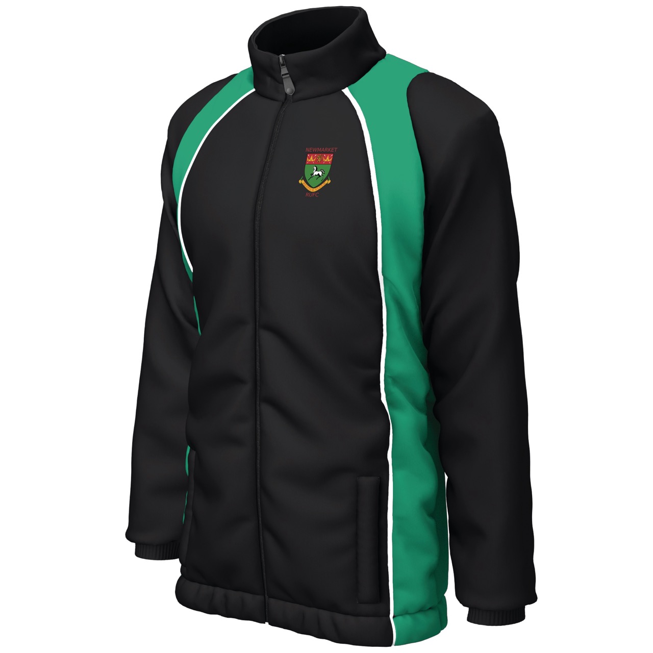 Newmarket RUFC - Elite Showerproof Jacket - Black / Emerald Green