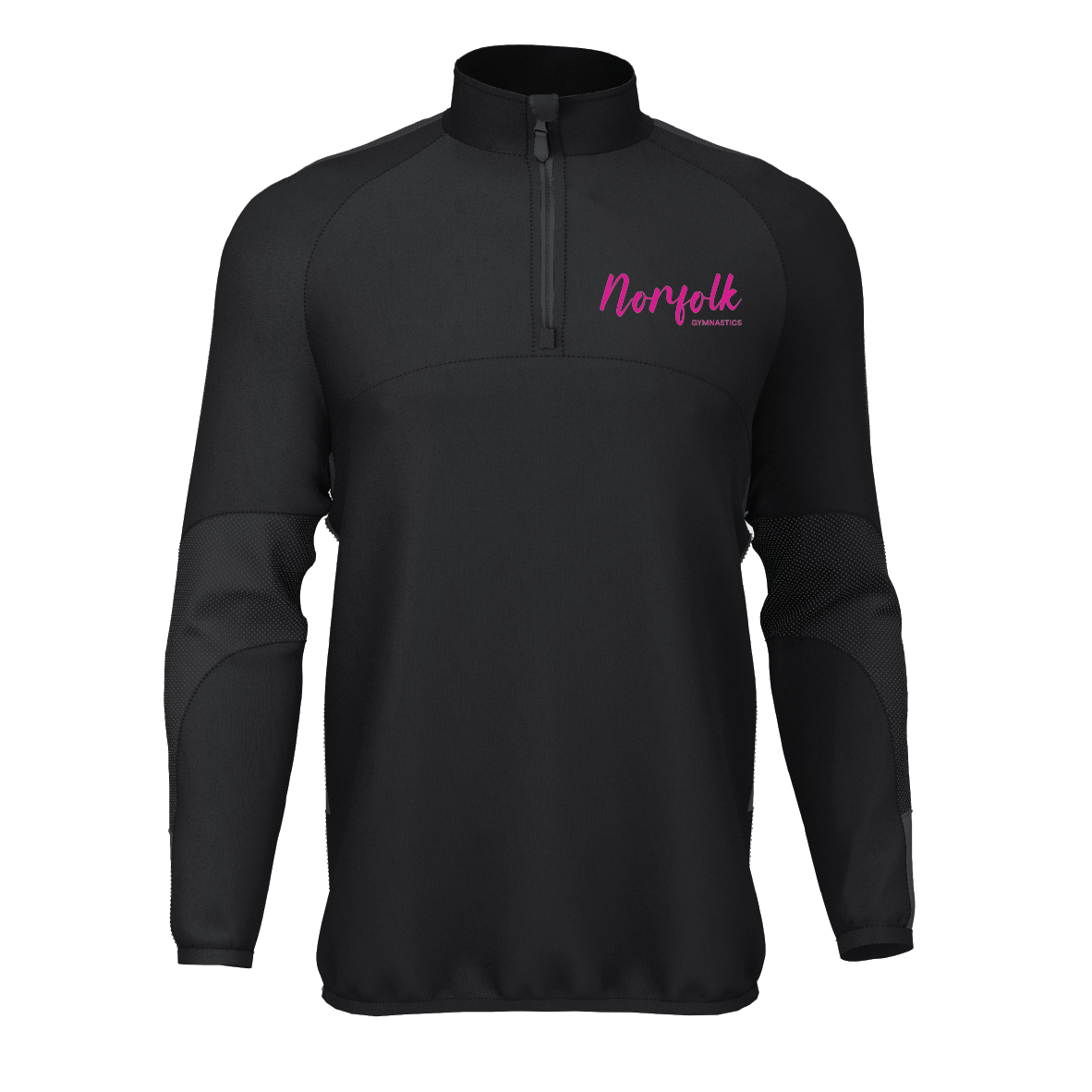 Norfolk Gymnastics Squad - Edge Pro 1/4 Zip Midlayer - Black/Black
