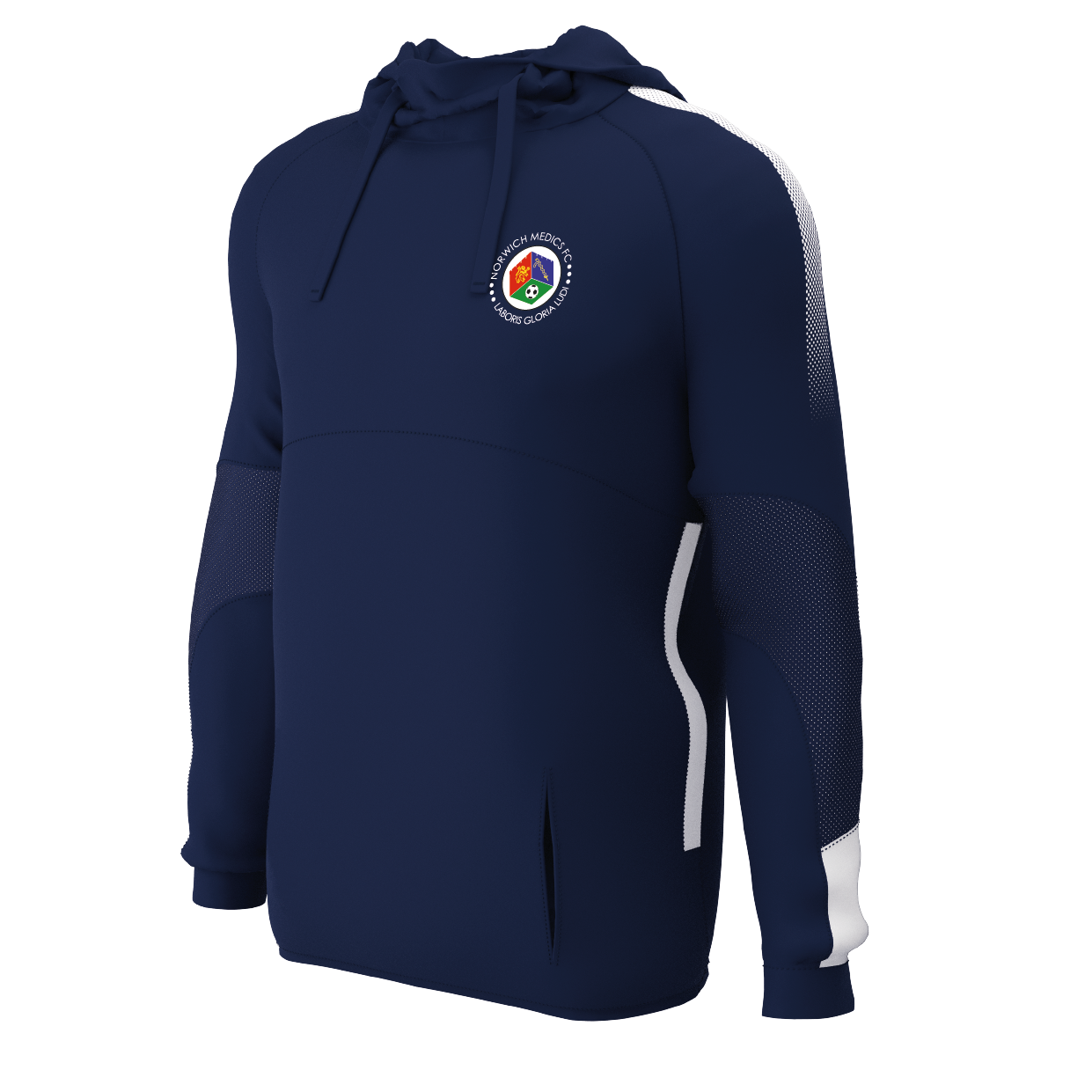Norwich Medics Football Club - EDGE Pro Hoodie - Navy/White