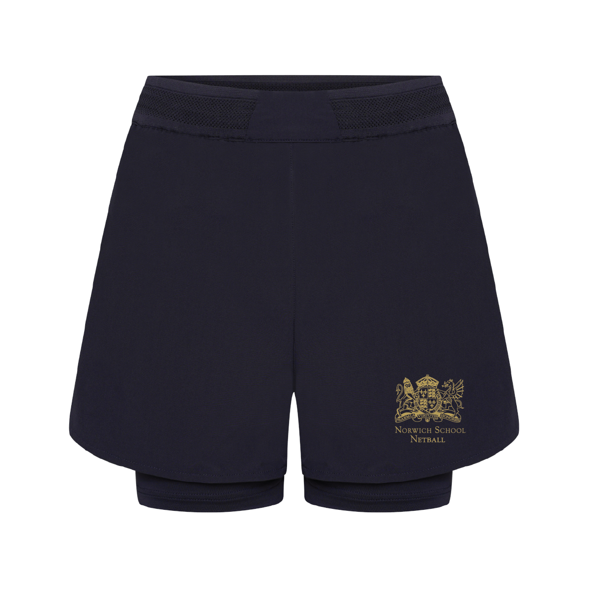 Norwich School Netball - Women's 2 in 1 Eco Tech Shorts - Navy