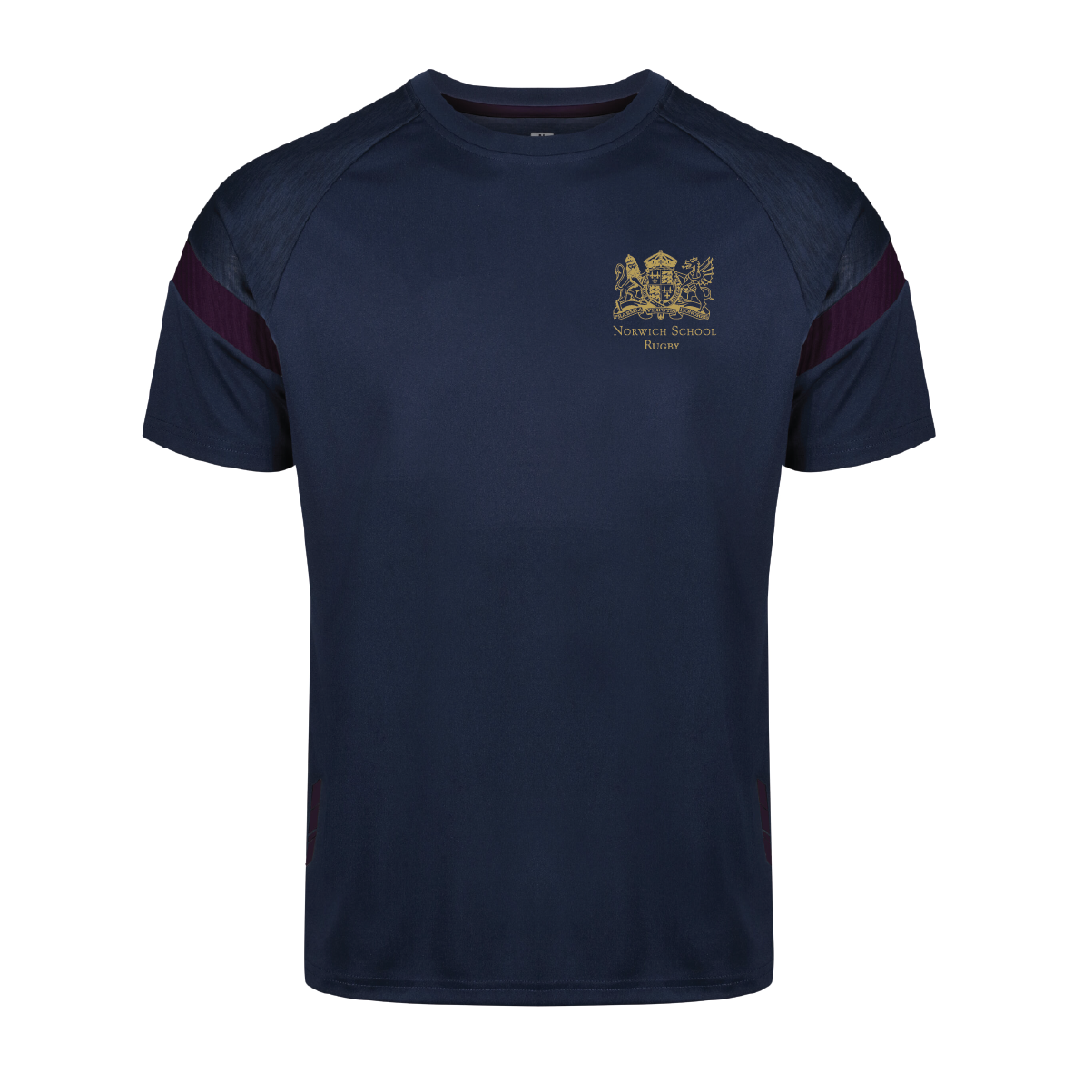 Norwich School Rugby - Kinetic Tech Tee - Navy / Maroon