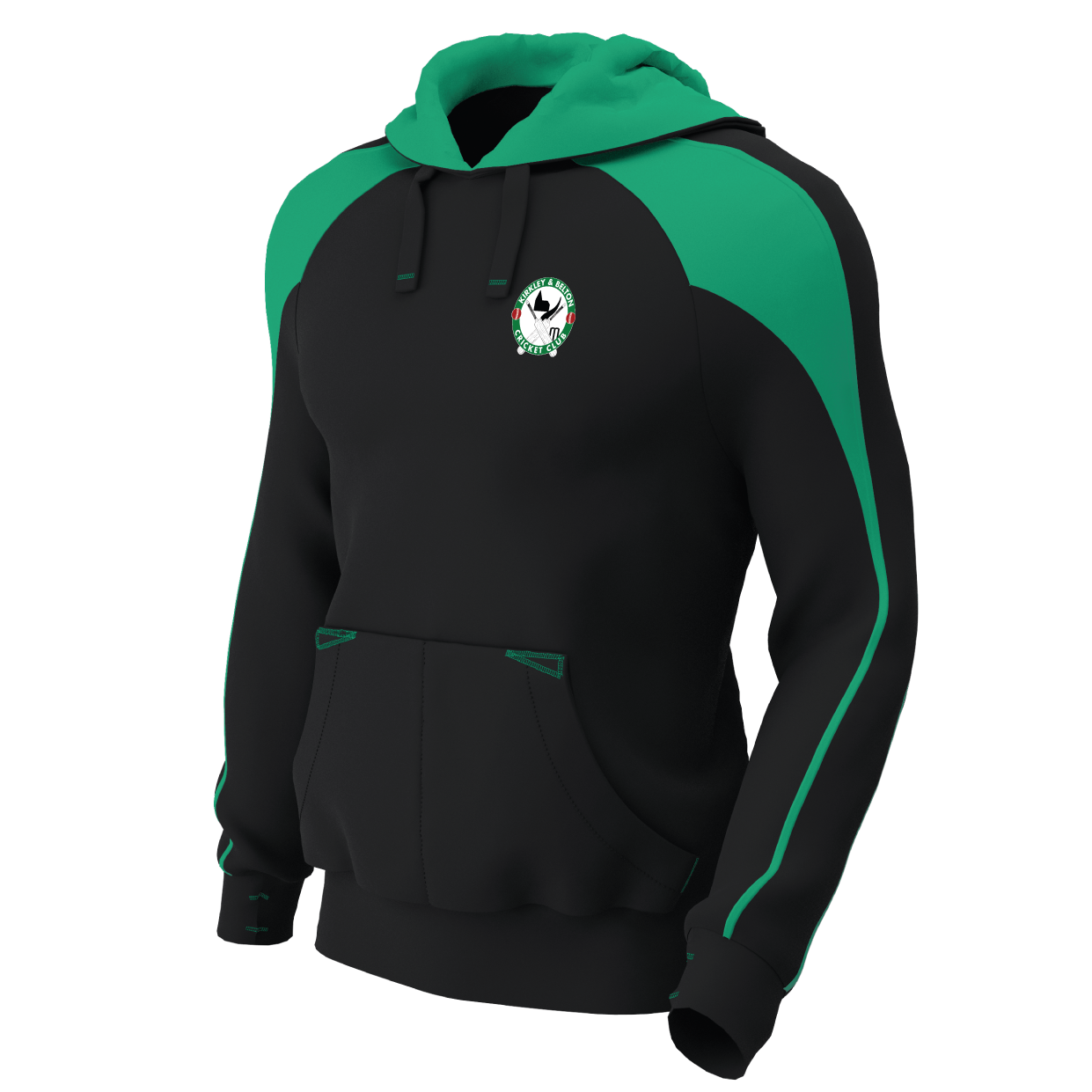 Kirkley & Belton Cricket Club - Premium Pro Hoody - Black / Emerald Green