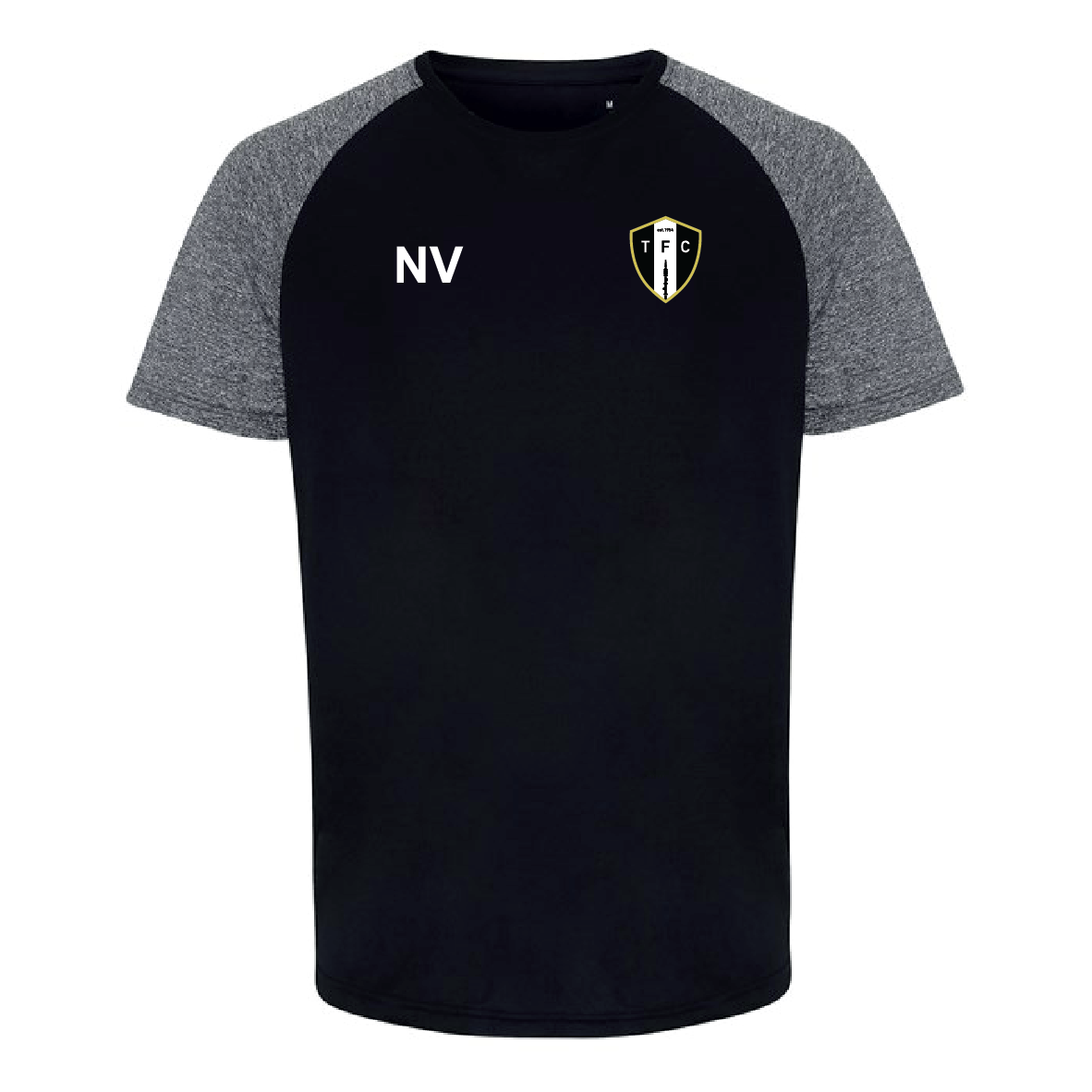 Tacolneston FC - Contrast Performance Tee - Black/Black Melange