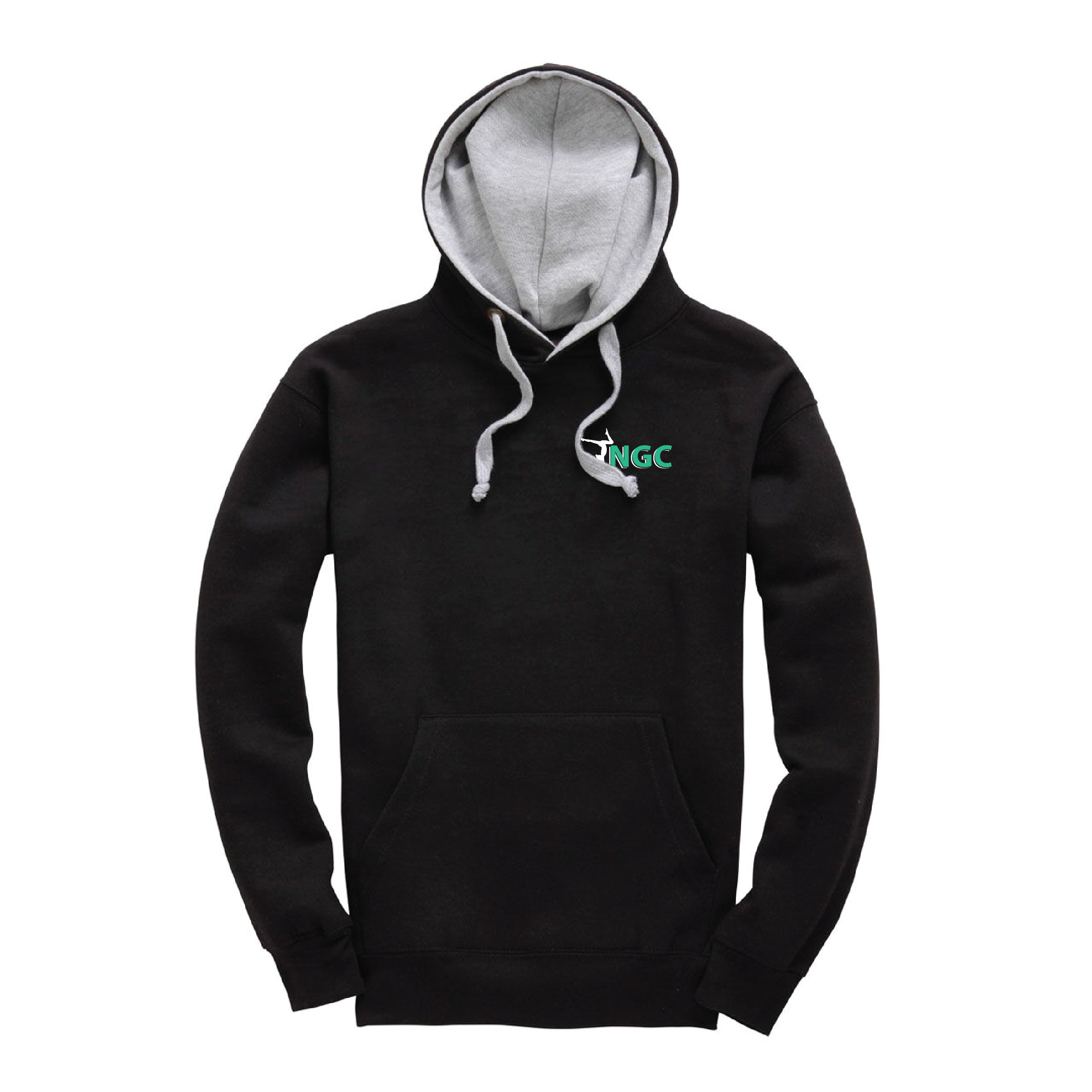 Norwich Gymnastics Club - Adult Contrast Hoodie - Black/Grey