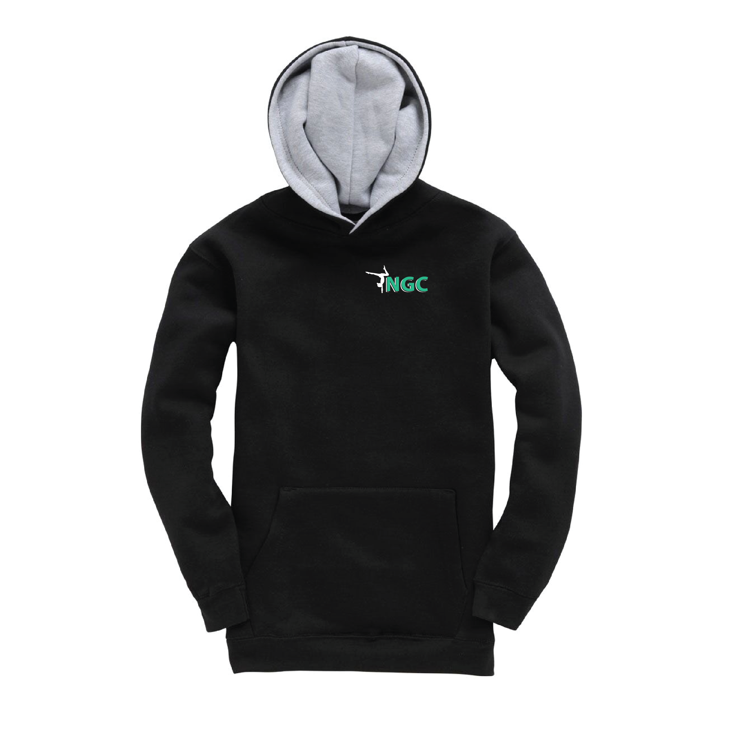 Norwich Gymnastics Club - Childrens Contrast Hoodie - Black/Grey