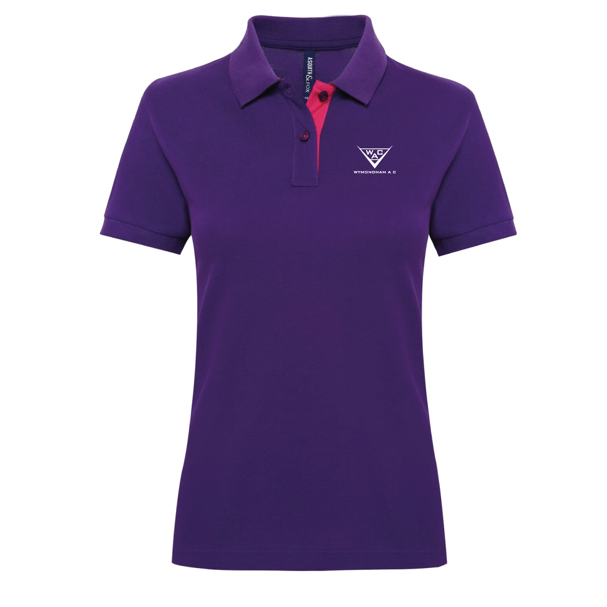 Wymondham AC - Ladies Contrast Polo Shirt - Purple / Pink