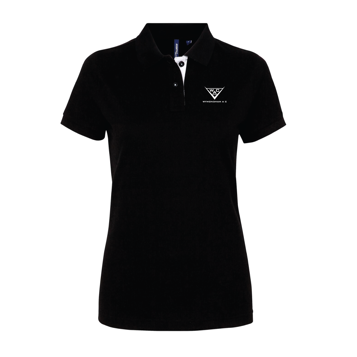 Wymondham AC - Ladies Contrast Polo Shirt - Black / White