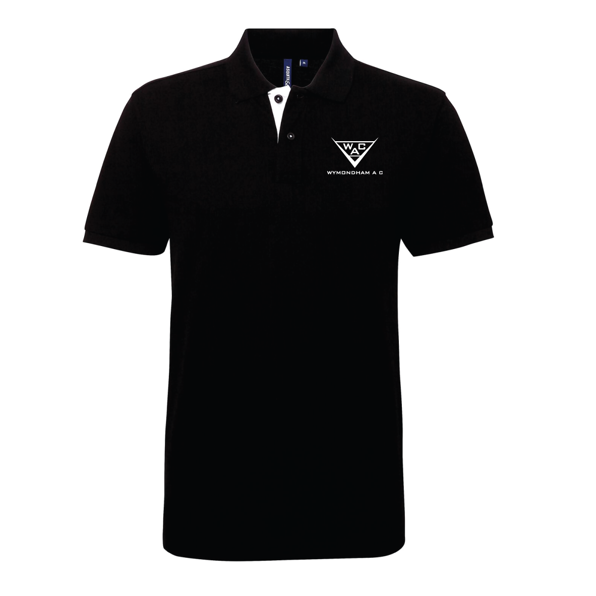 Wymondham AC - Unisex Contrast Polo Shirt - Black / White