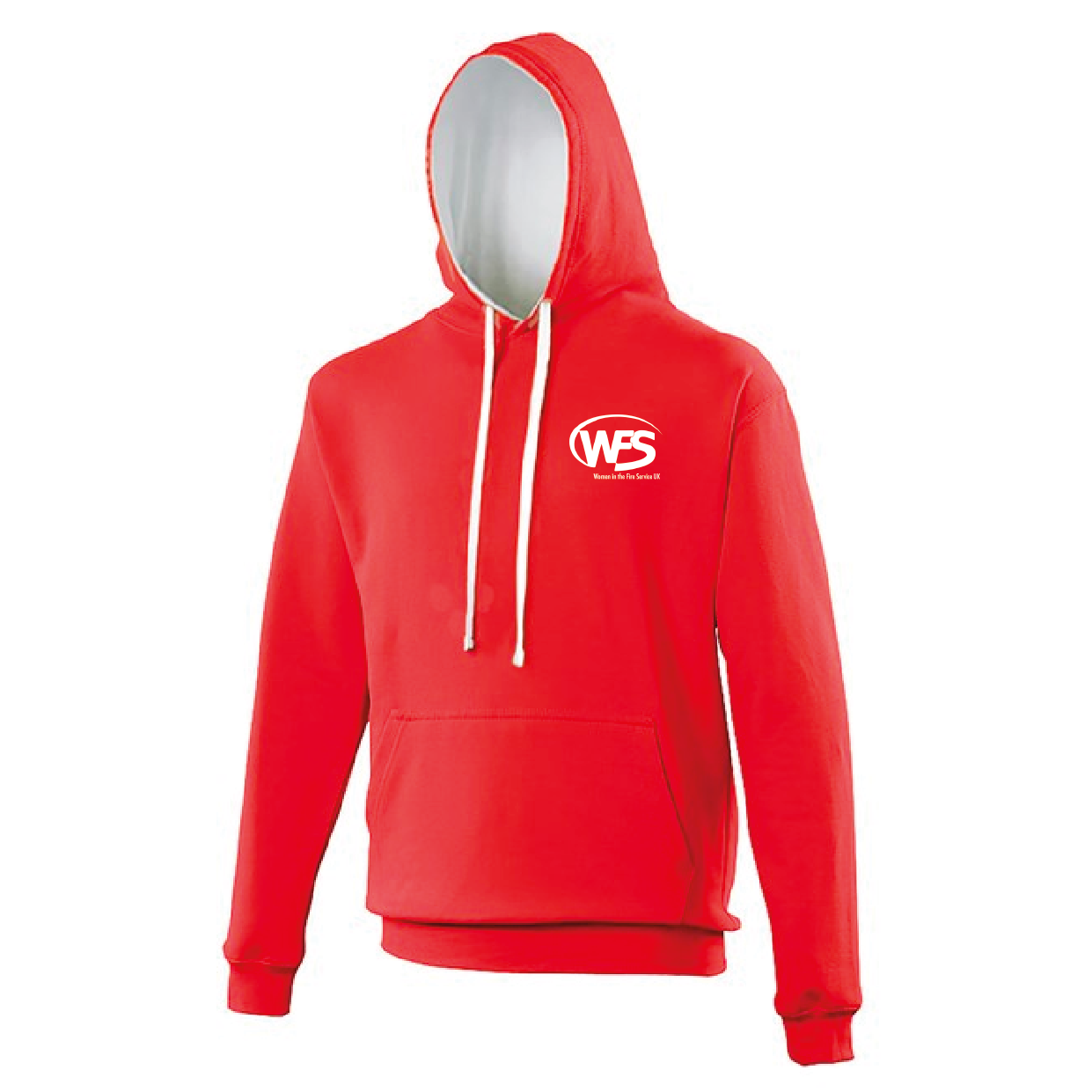 Women in the Fire Service UK – Varsity Hoodie – Fire Red/Arctic White