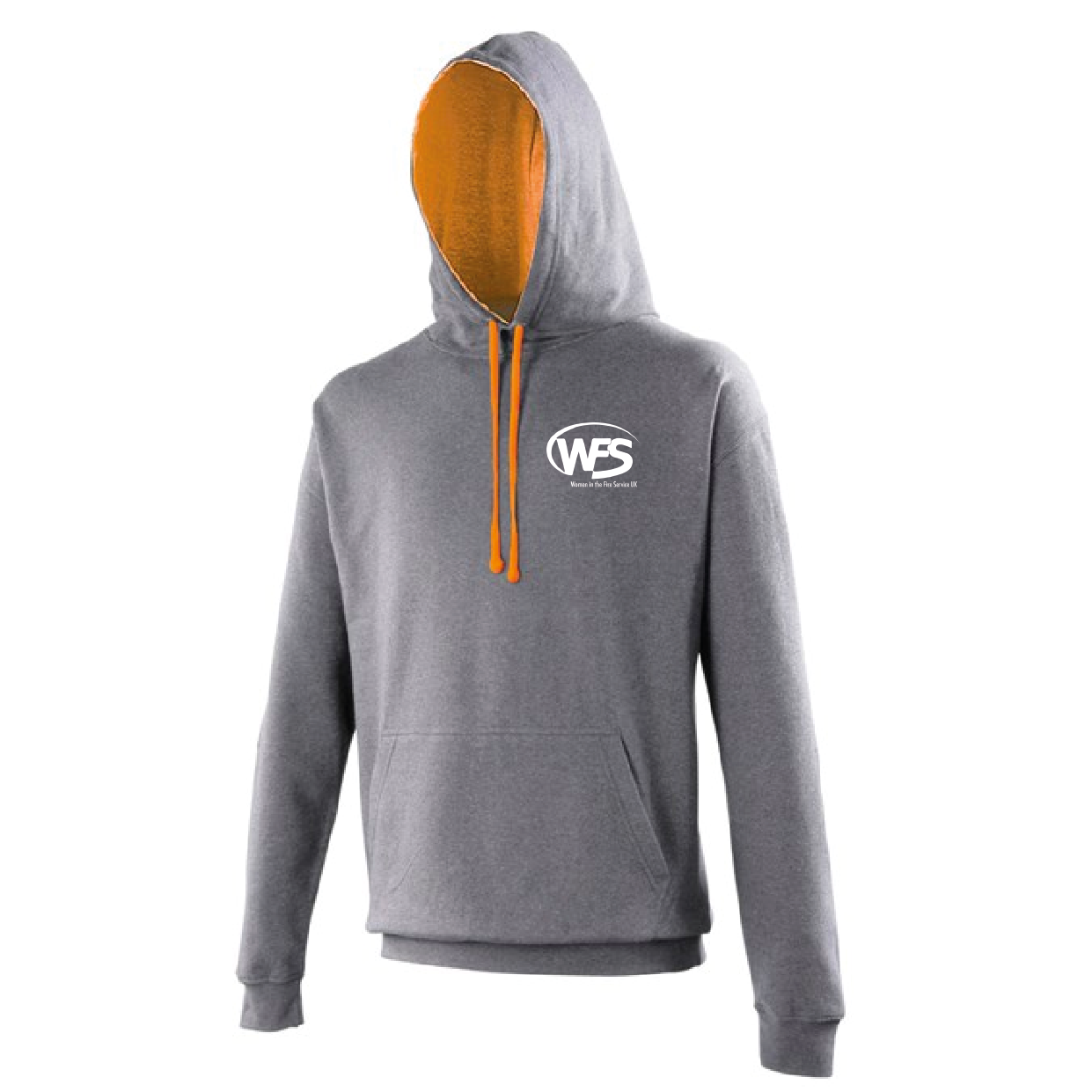 Women in the Fire Service UK – Varsity Hoodie – Charcoal/Orange Crush