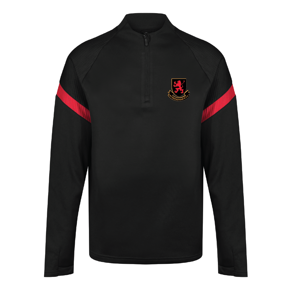 Wymondham RFC - Kinetic 1/4 Zip Midlayer - Black/Red