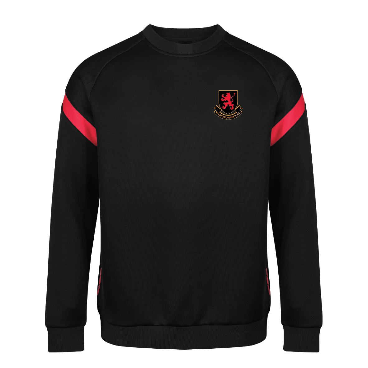 Wymondham RFC - Kinetic Crew Neck Sweatshirt - Black/Red