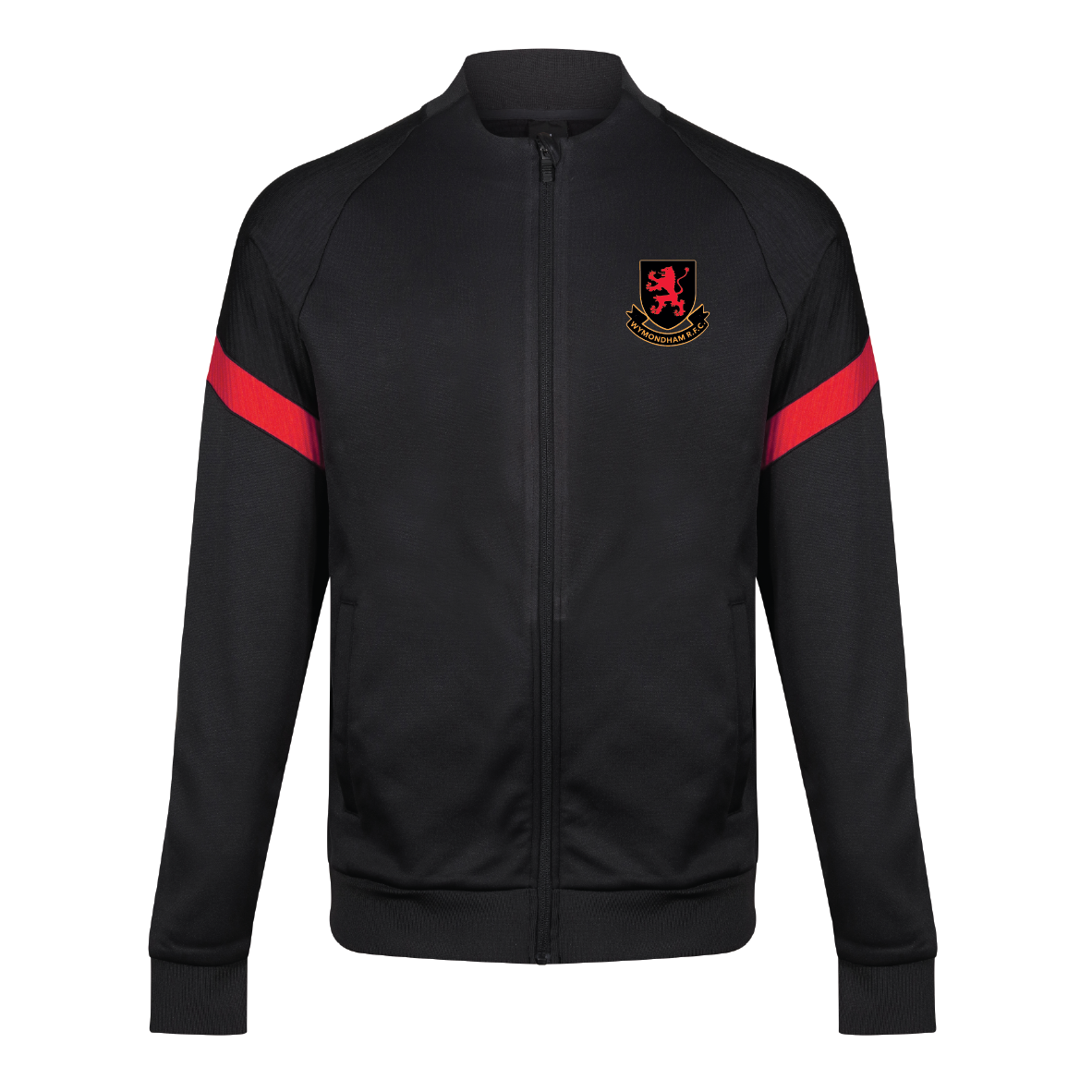 Wymondham RFC - Kinetic Full Zip Track Top - Black/Red
