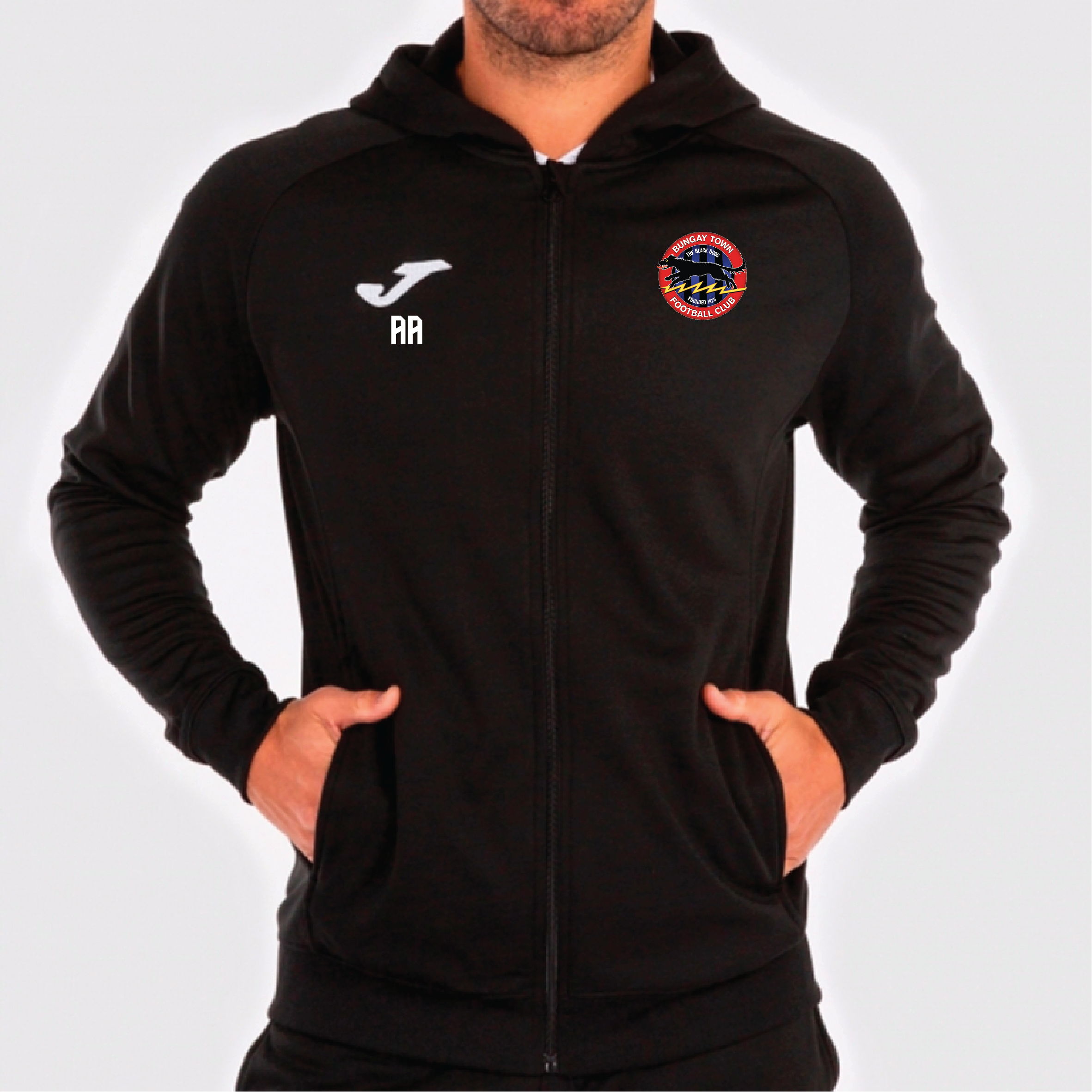 Bungay Town FC - Joma Menfis Full Zip Hoodie - Black