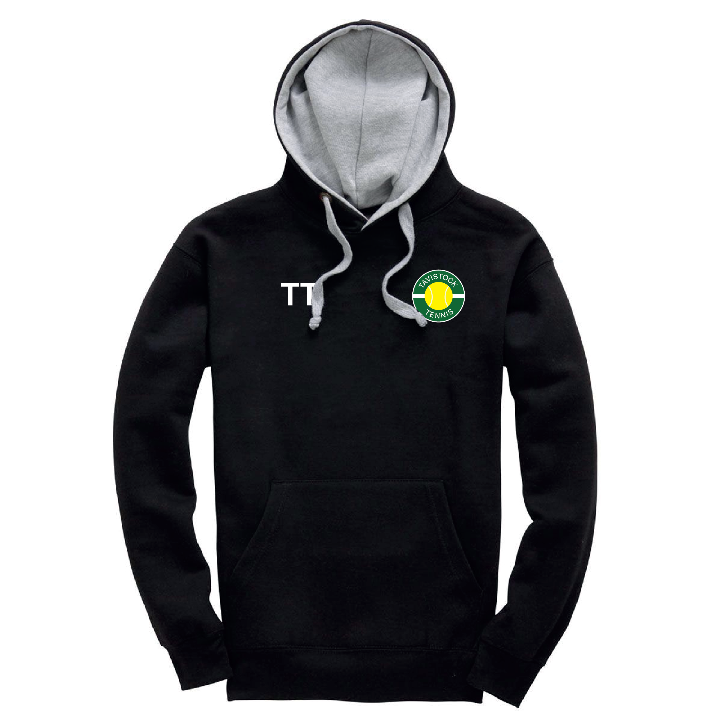 Tavistock Tennis Club - Adults Premium Contrast Hoodie - Black / Grey