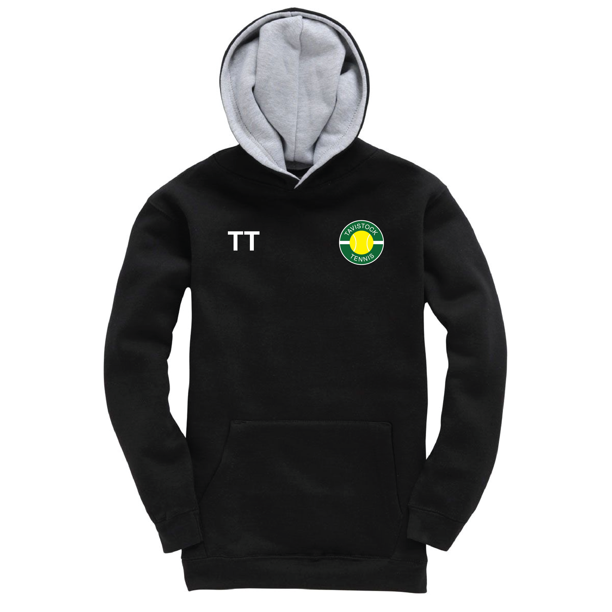 Tavistock Tennis Club - Kids Premium Contrast Hoodie - Black/Grey