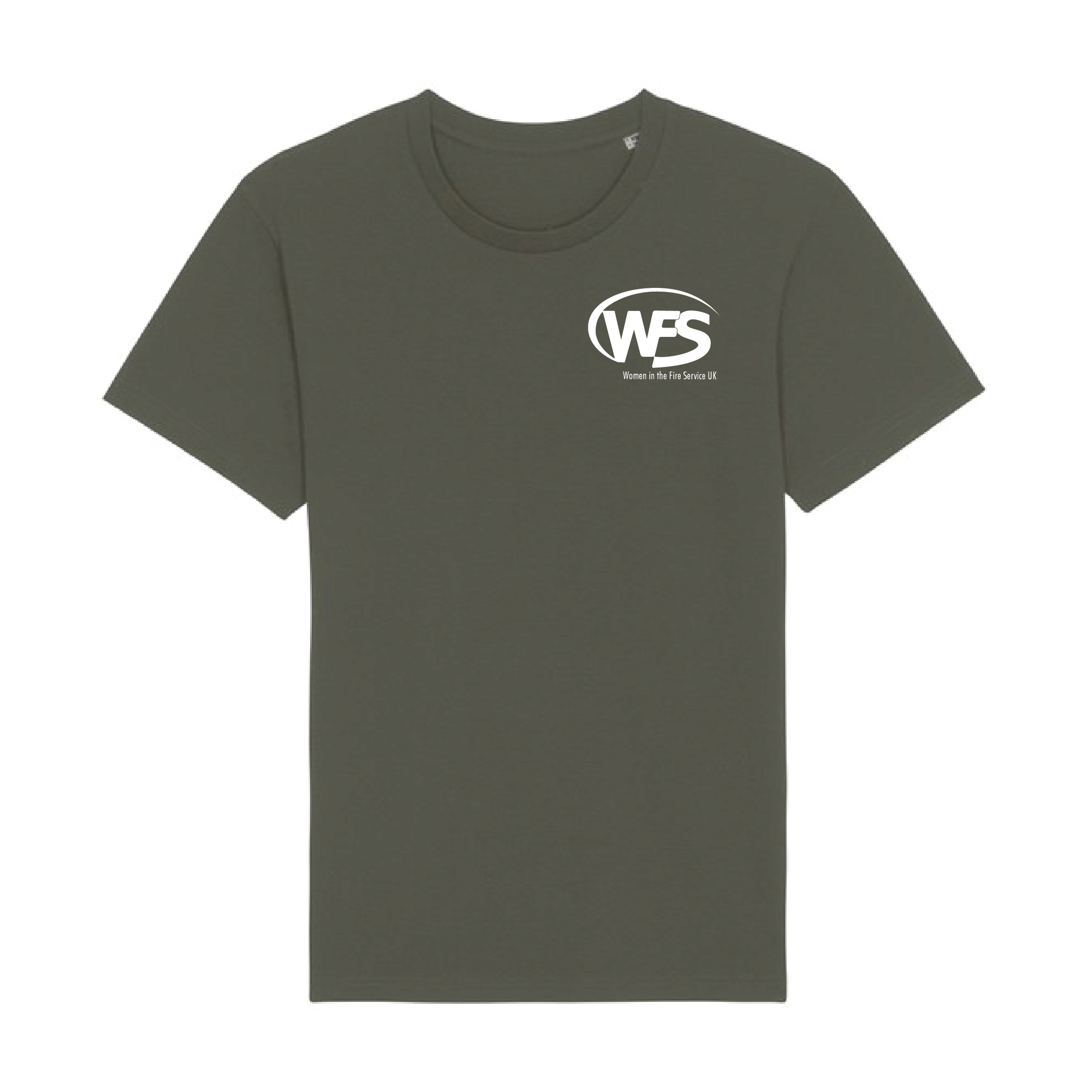 Women in the Fire Service UK – Unisex Rocker T-Shirt – Khaki