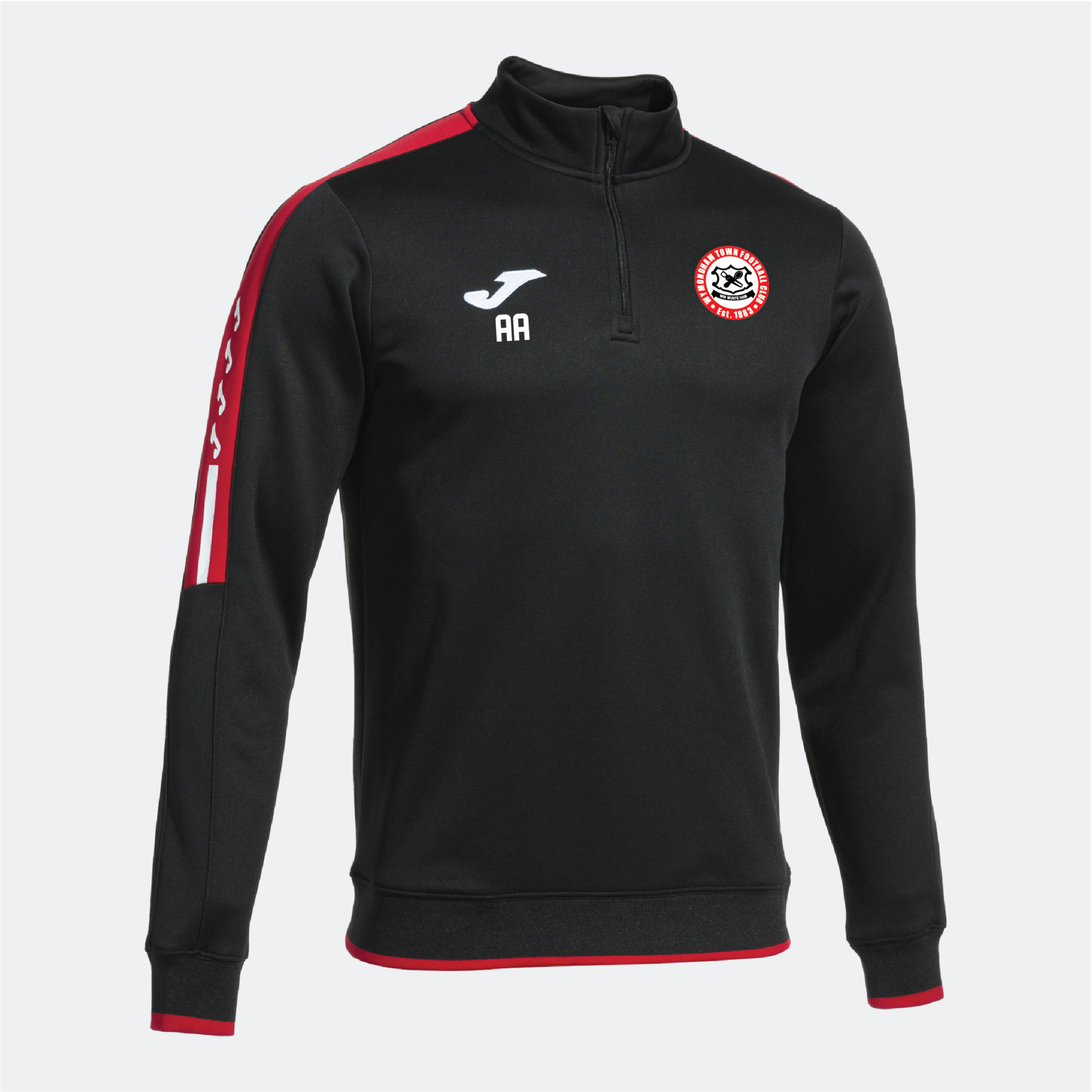 Wymondham Town FC - Joma Olimpiada Half Zip Sweatshirt - Black Red