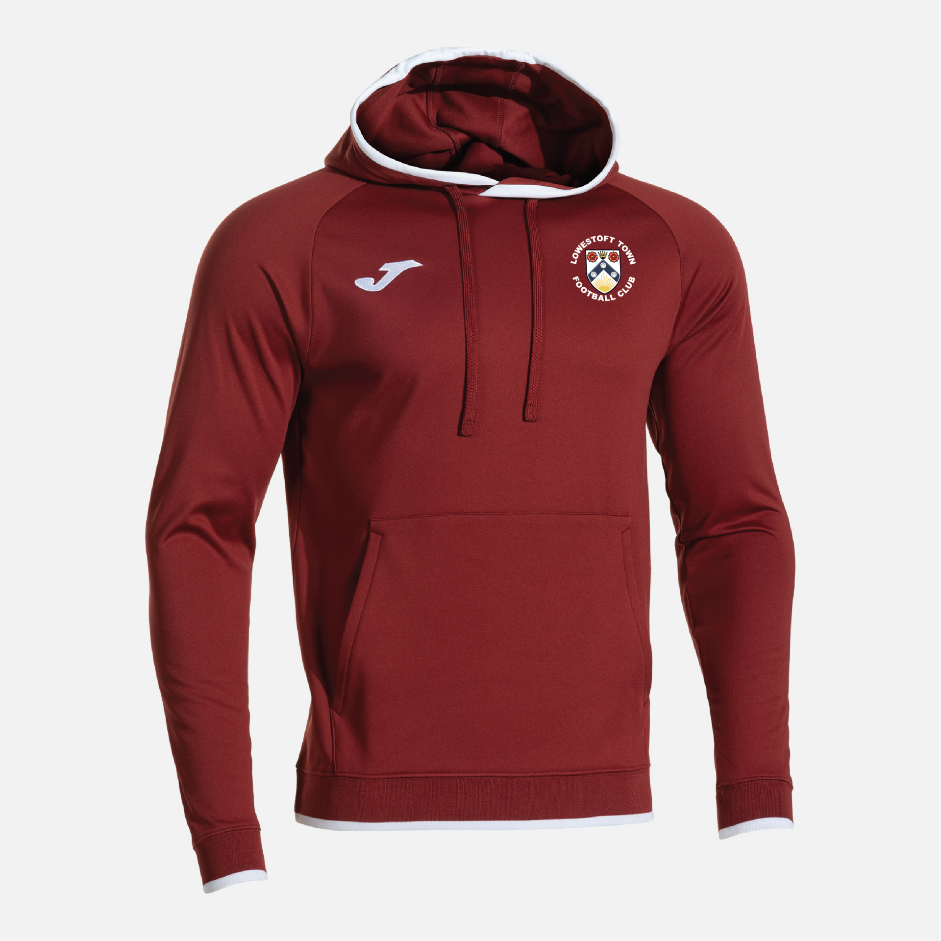 Lowestoft Town FC Coaches - Joma Combi Premium Hoodie - Ruby/White