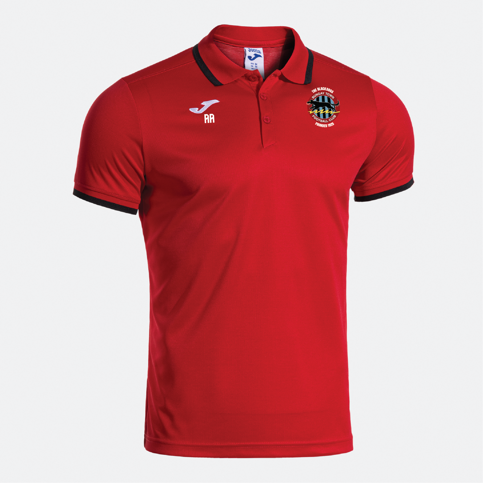 Bungay Town FC - Joma Combi Premium Polo Shirt - Red Black