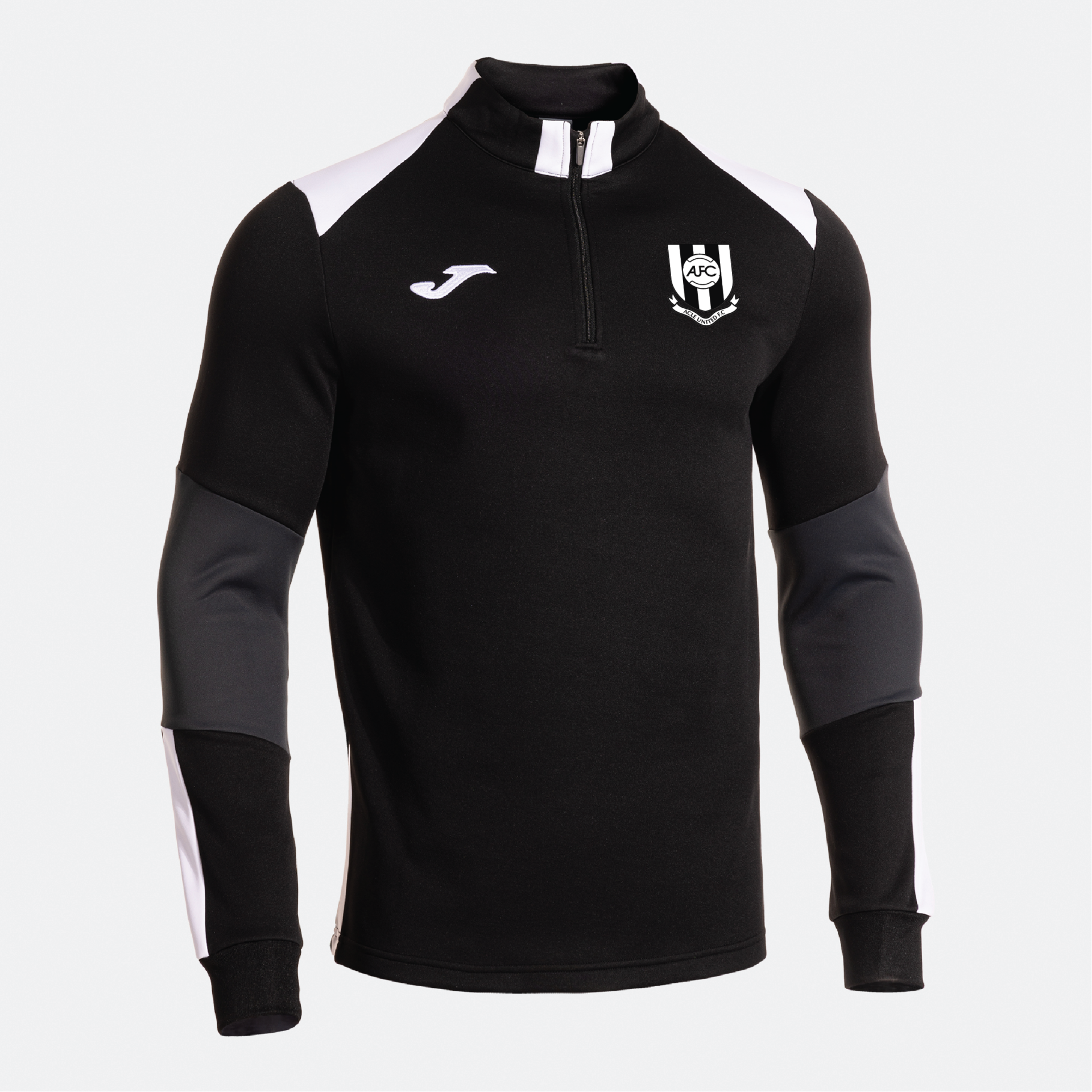 Acle United FC - Joma Danubio IV Youth Training 1/4 Zip Sweatshirt - Black White