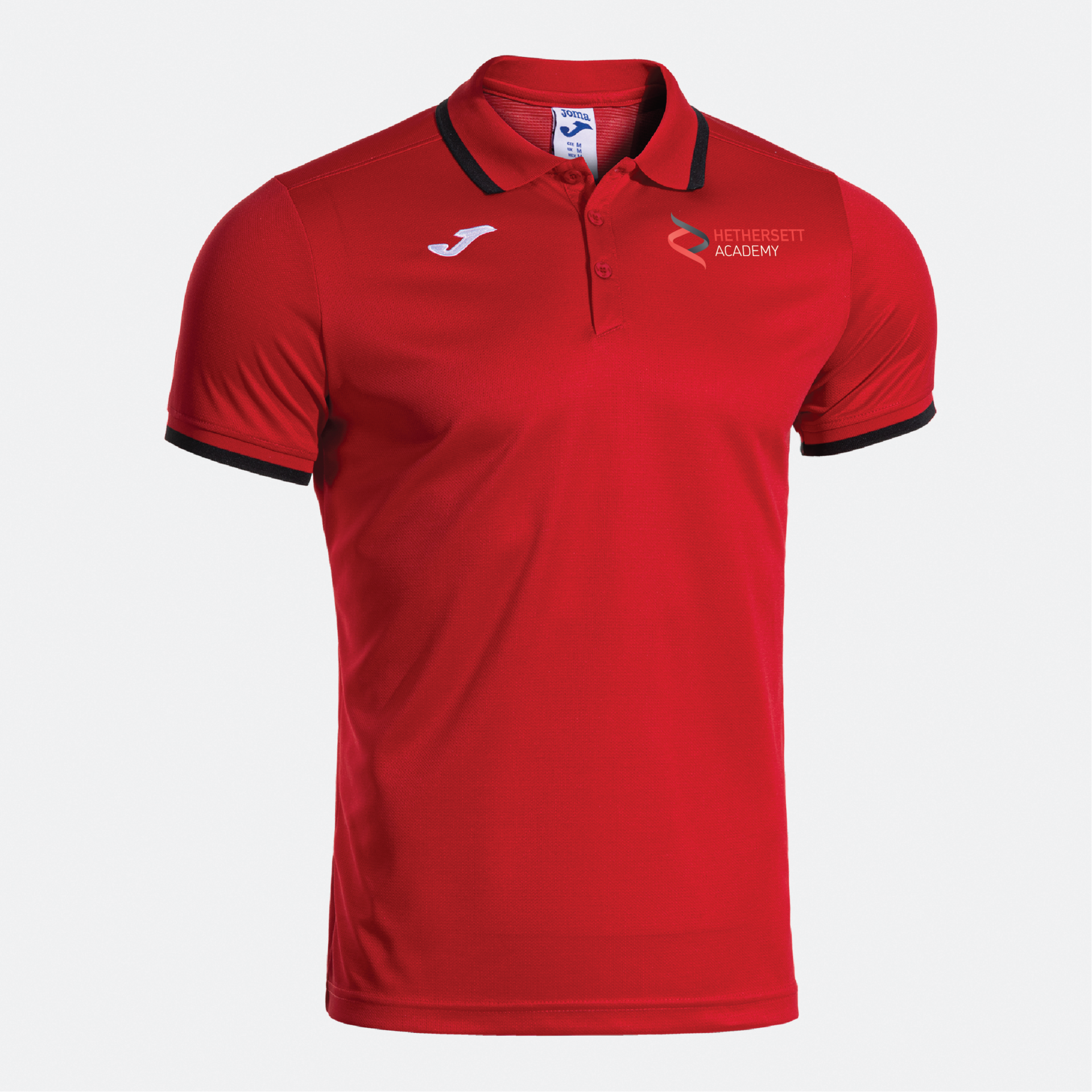 Hethersett Academy PE Staff - Joma Combi Premium Polo Shirt - Red Black