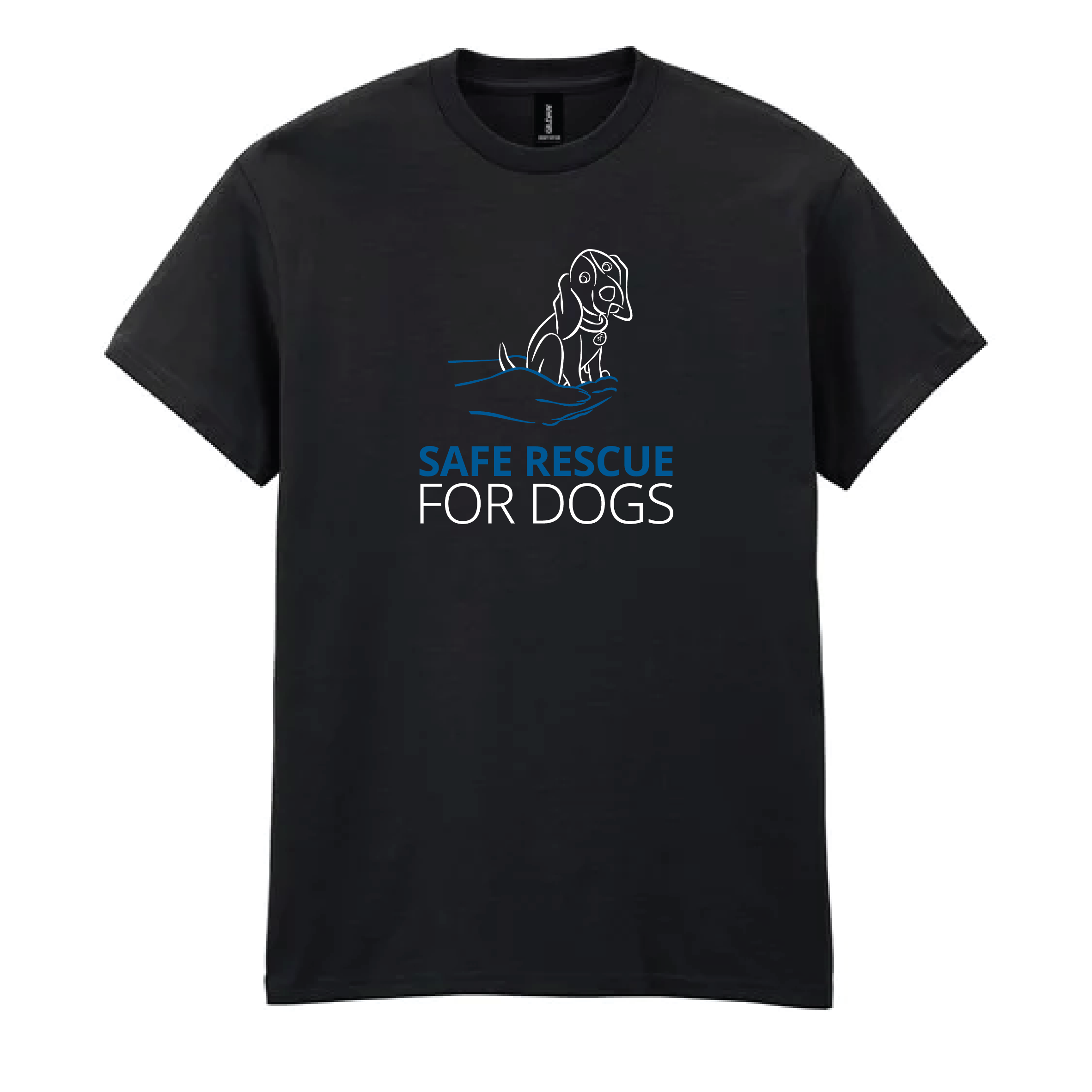 Safe Rescue For Dogs - Heavy Cotton T-Shirt - Black
