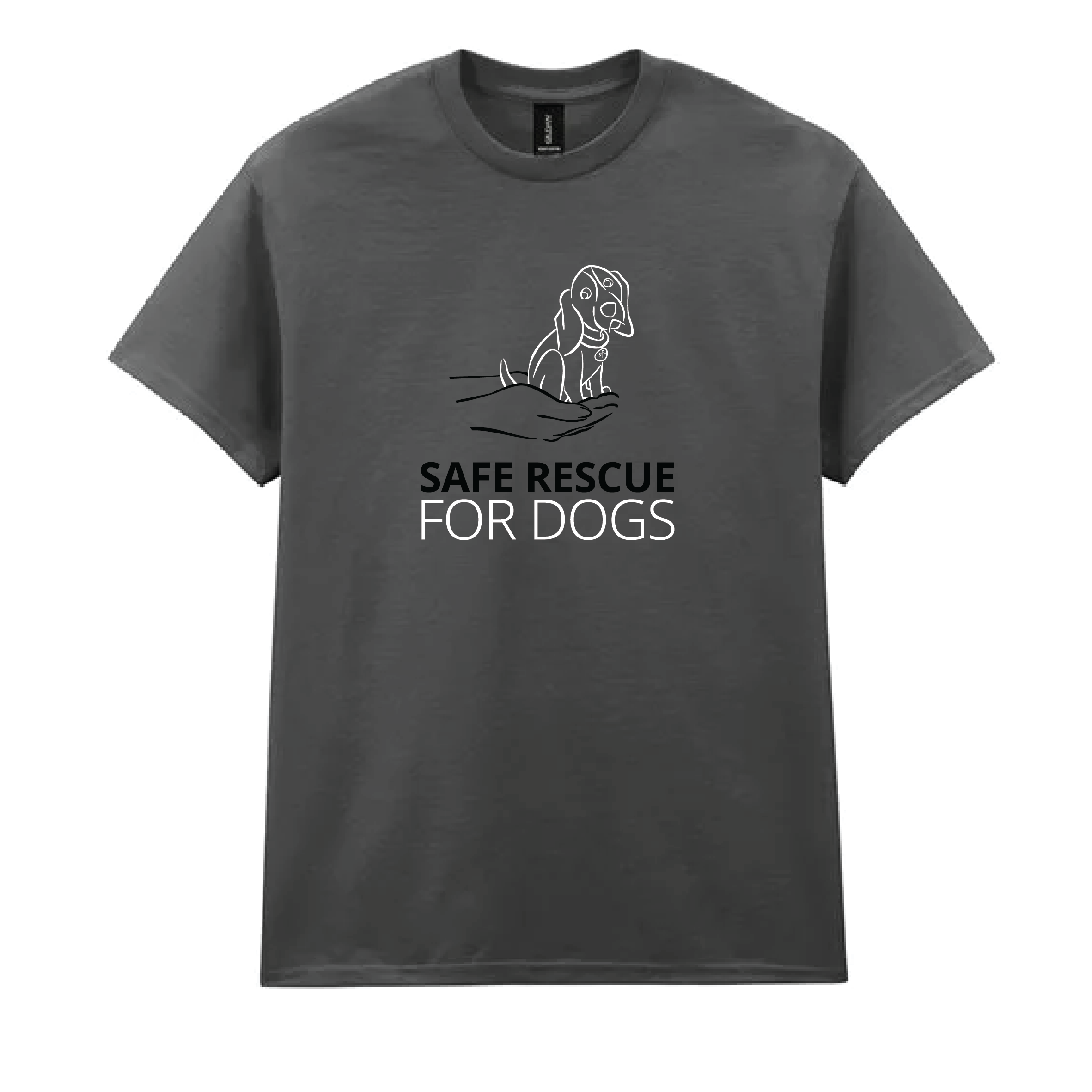 Safe Rescue For Dogs - Heavy Cotton T-Shirt - Charcoal