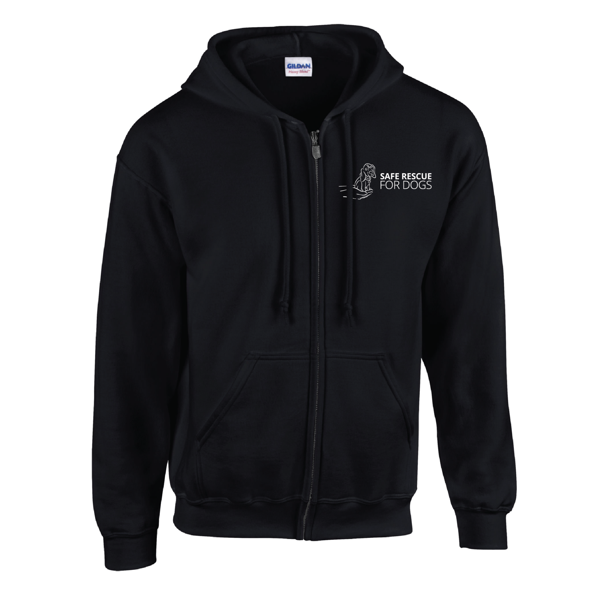 Safe Rescue For Dogs - Heavy Blend Full-Zip Hooded Sweatshirt - Black