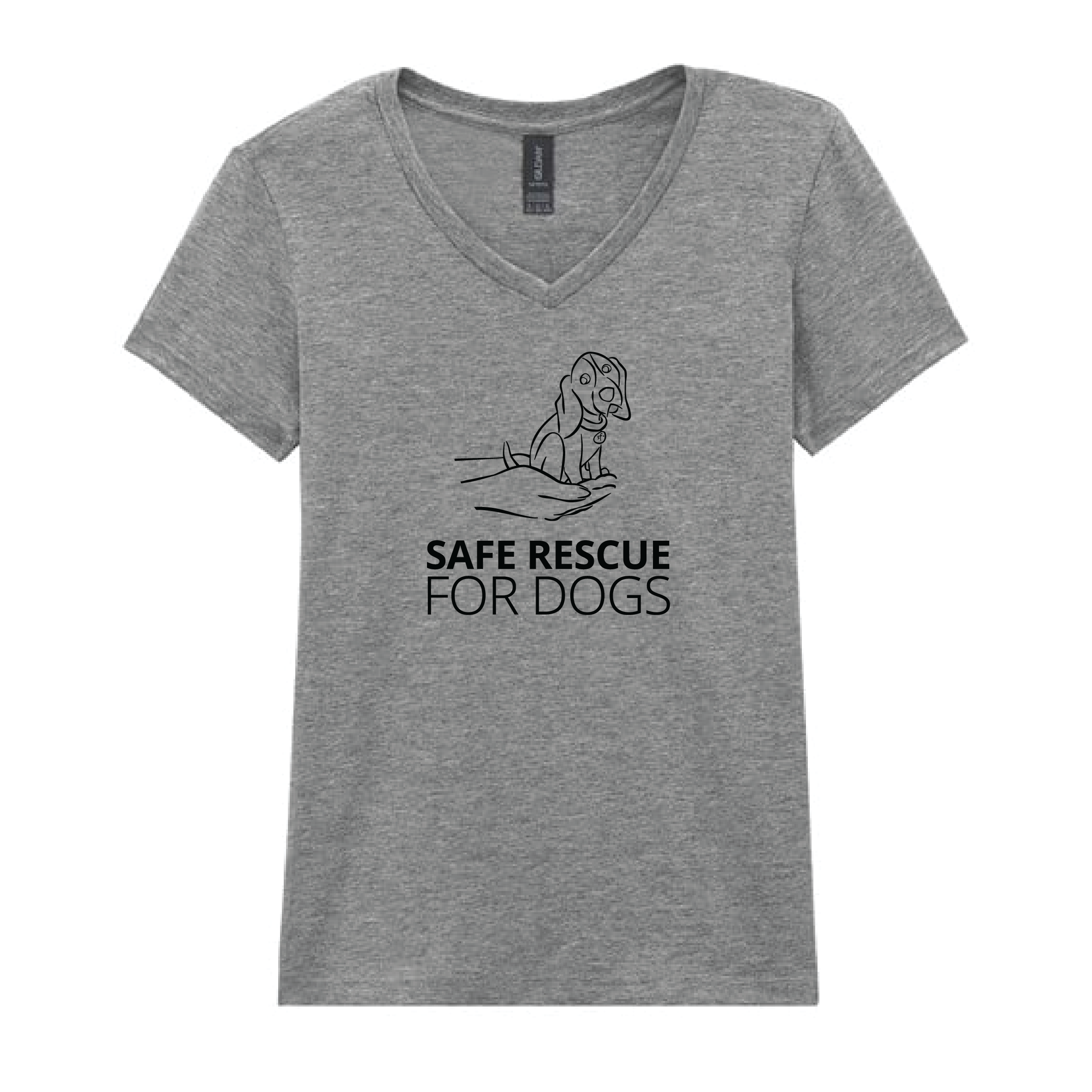Safe Rescue For Dogs - Women's Softstyle V-Neck T-Shirt - Sports Grey