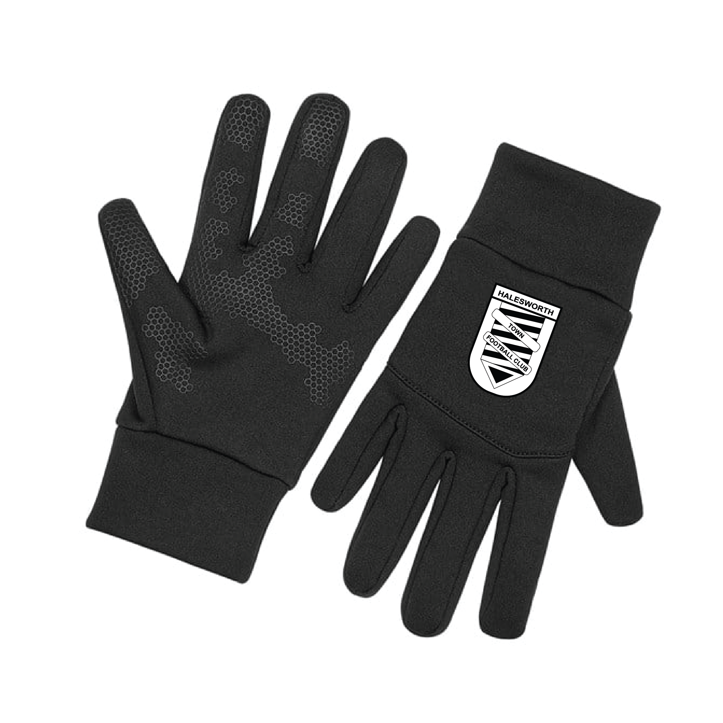 Halesworth Town FC - Softshell Sports Tech Gloves - Black