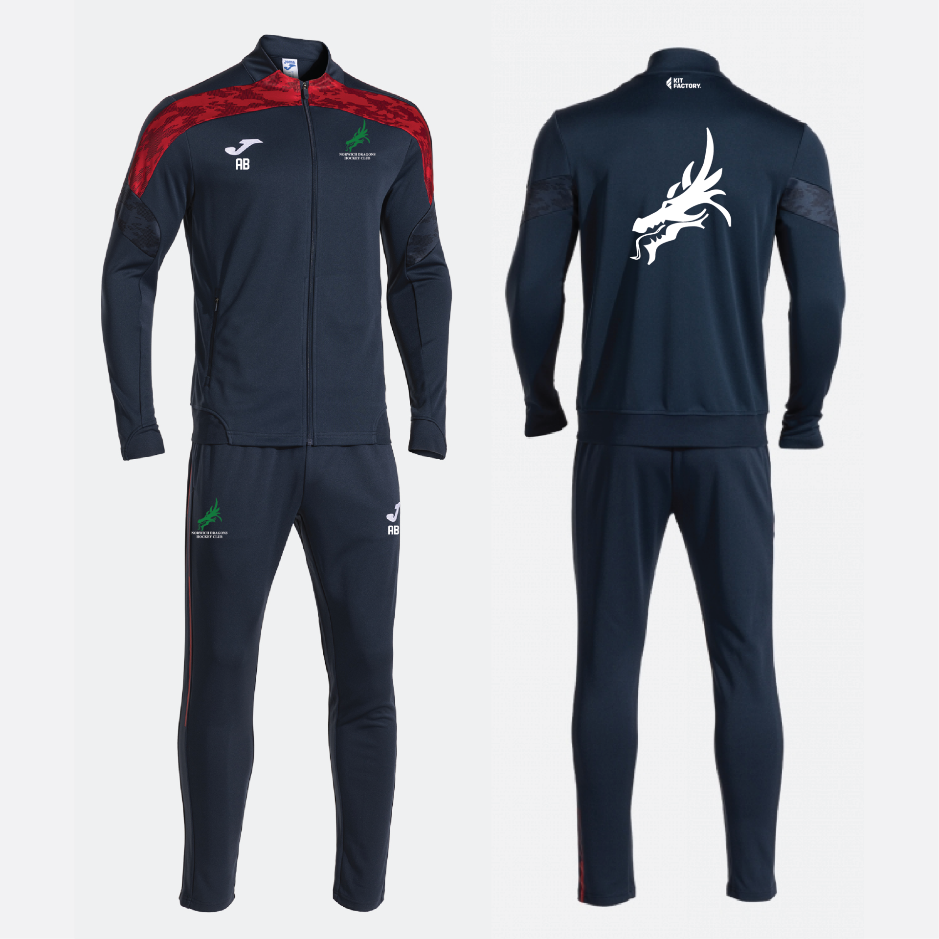 Norwich Dragons Hockey Club - Joma Championship VIII Tracksuit - Navy/Red