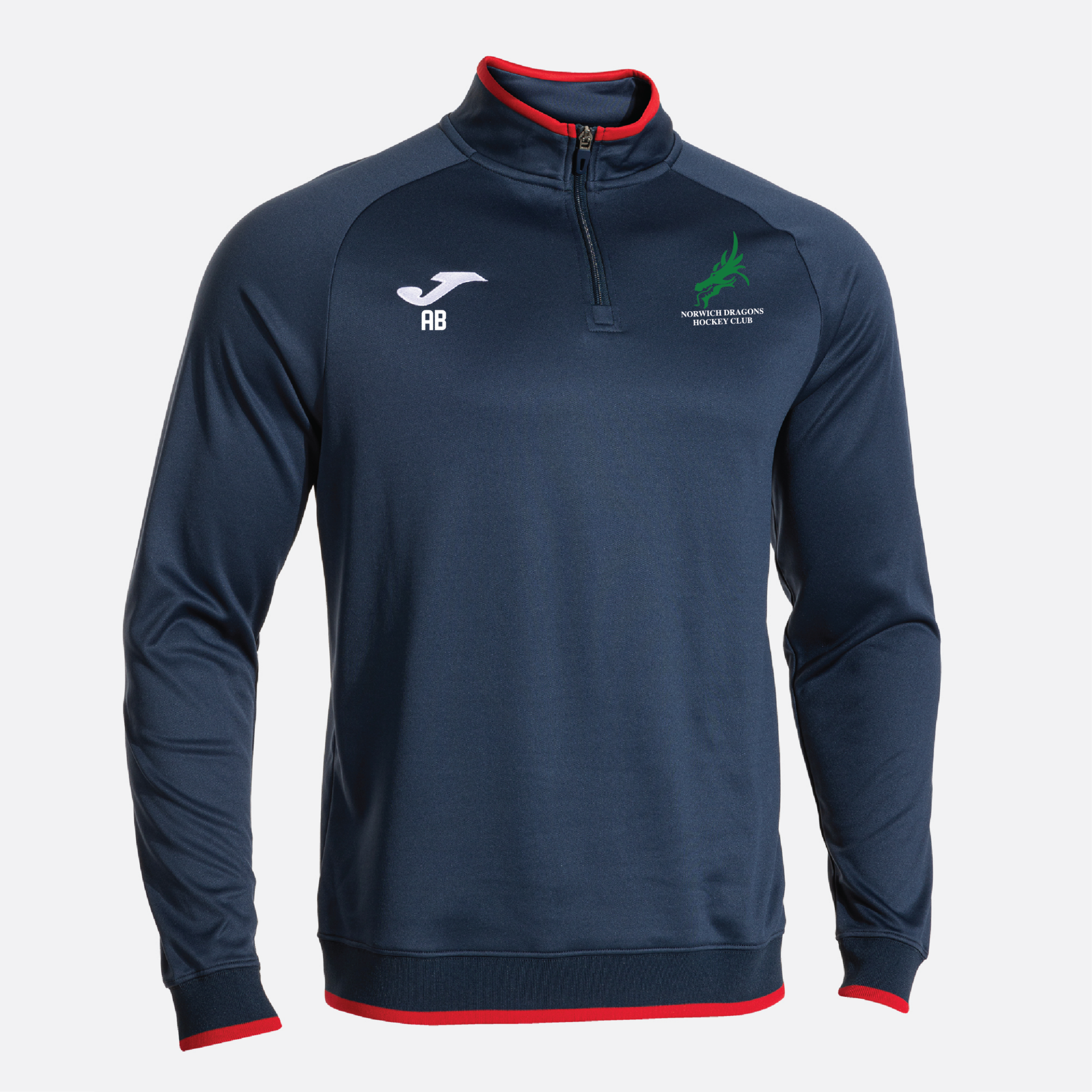 Norwich Dragons Hockey Club - Joma Combi Premium 1/4 Zip Sweatshirt - Navy/Red