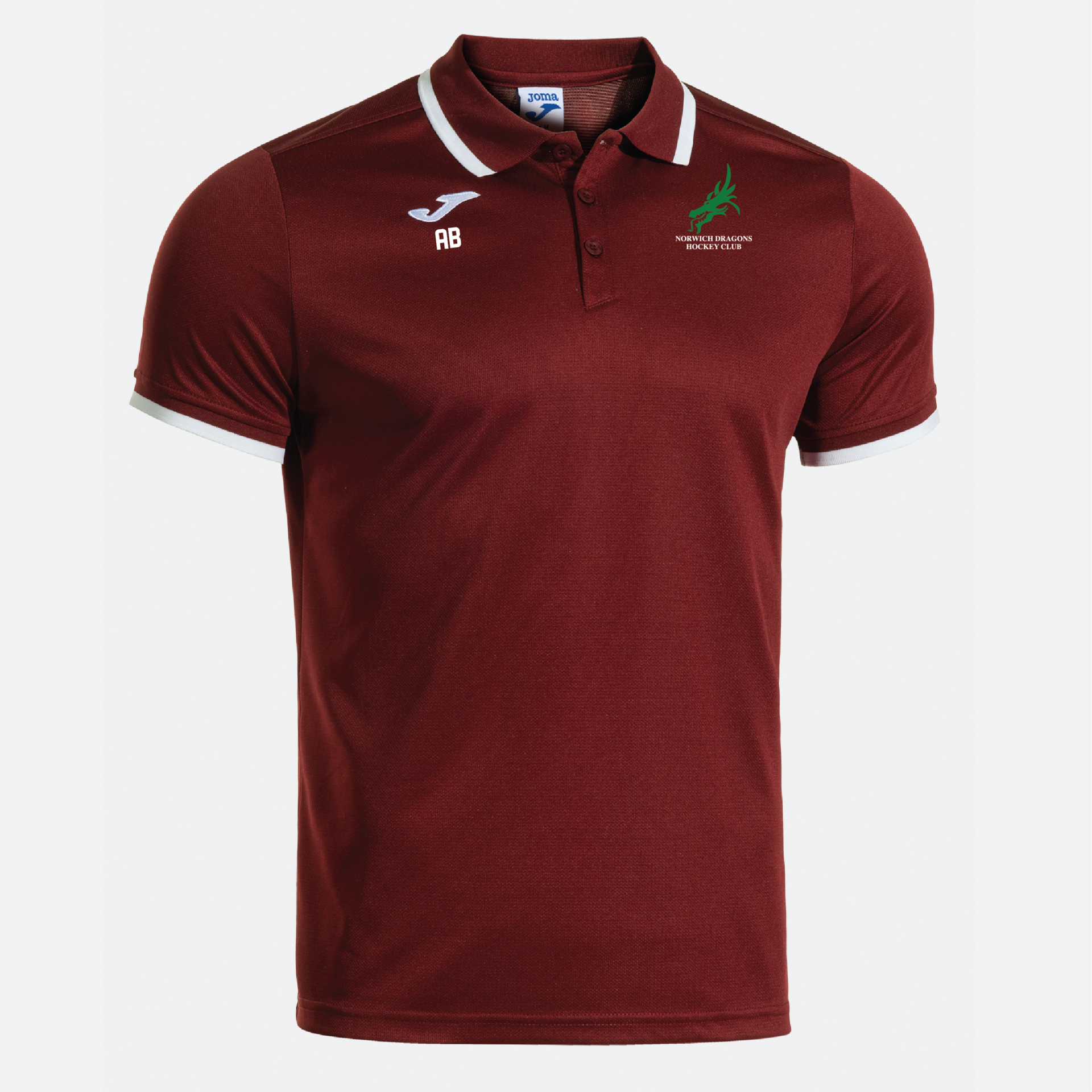 Norwich Dragons Hockey Club - Joma Combi Premium Polo Shirt (COACH) - Burgundy/White