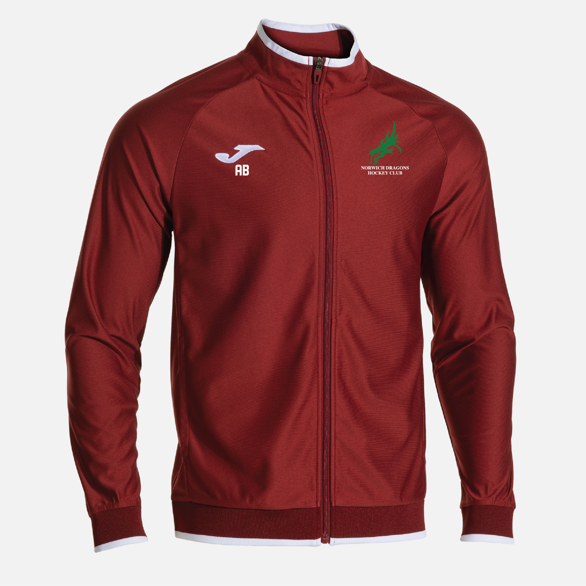 Norwich Dragons Hockey Club - Joma Combi Premium Full Zip Sweatshirt (COACH) - Burgundy/White