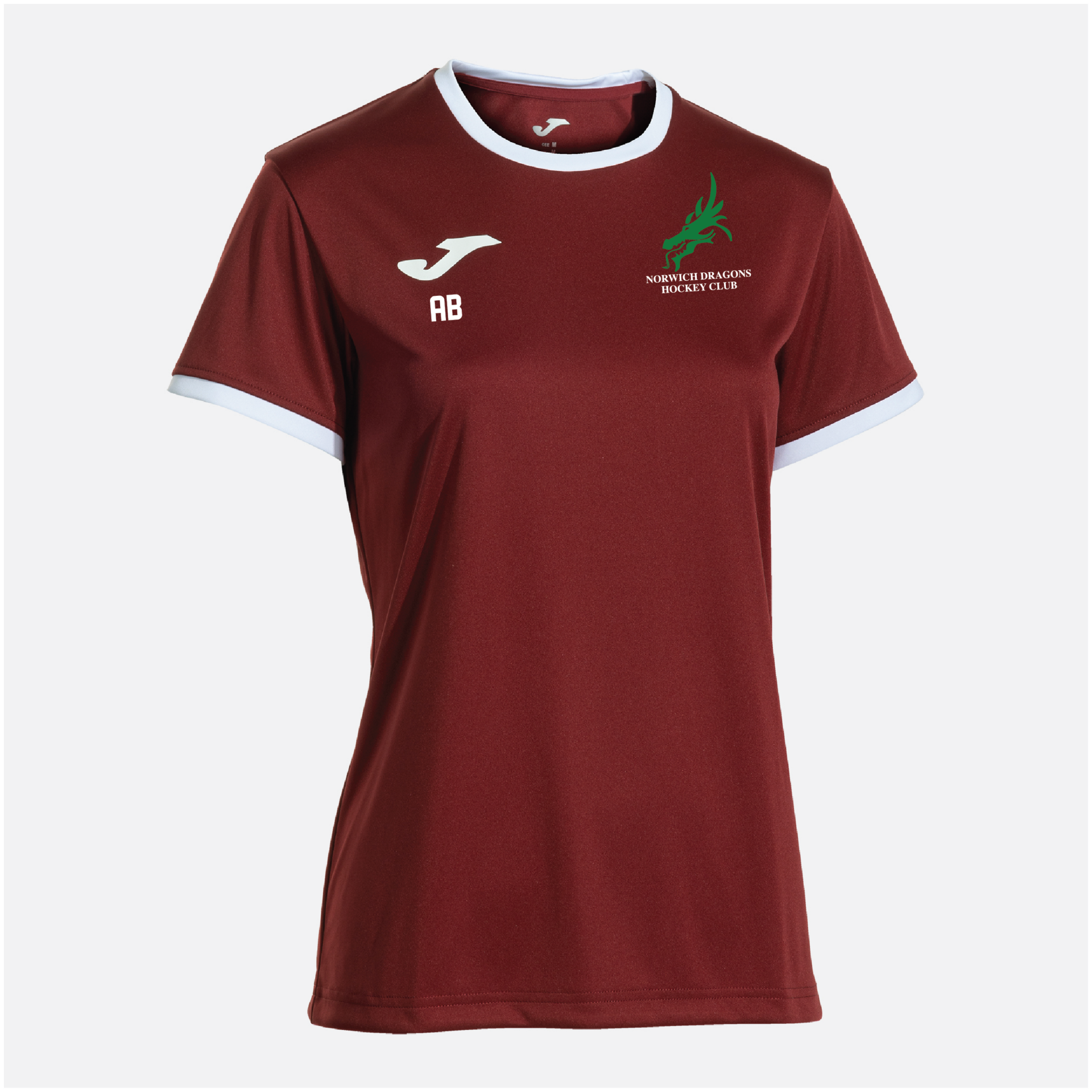 Norwich Dragons Hockey Club - Joma Combi Premium Ladies T-Shirt (COACH) - Burgundy/White