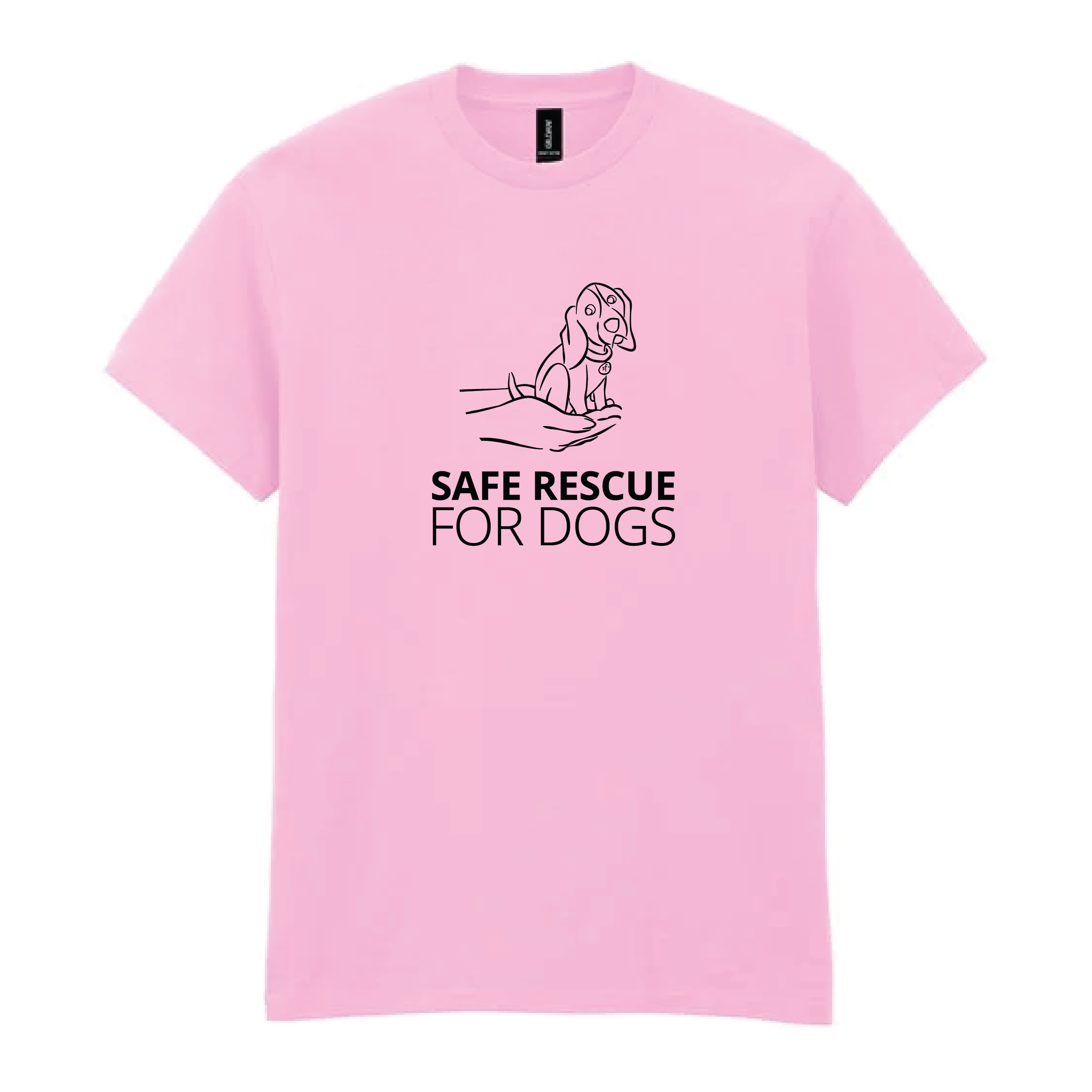 Safe Rescue For Dogs - Heavy Cotton T-Shirt - Light Pink
