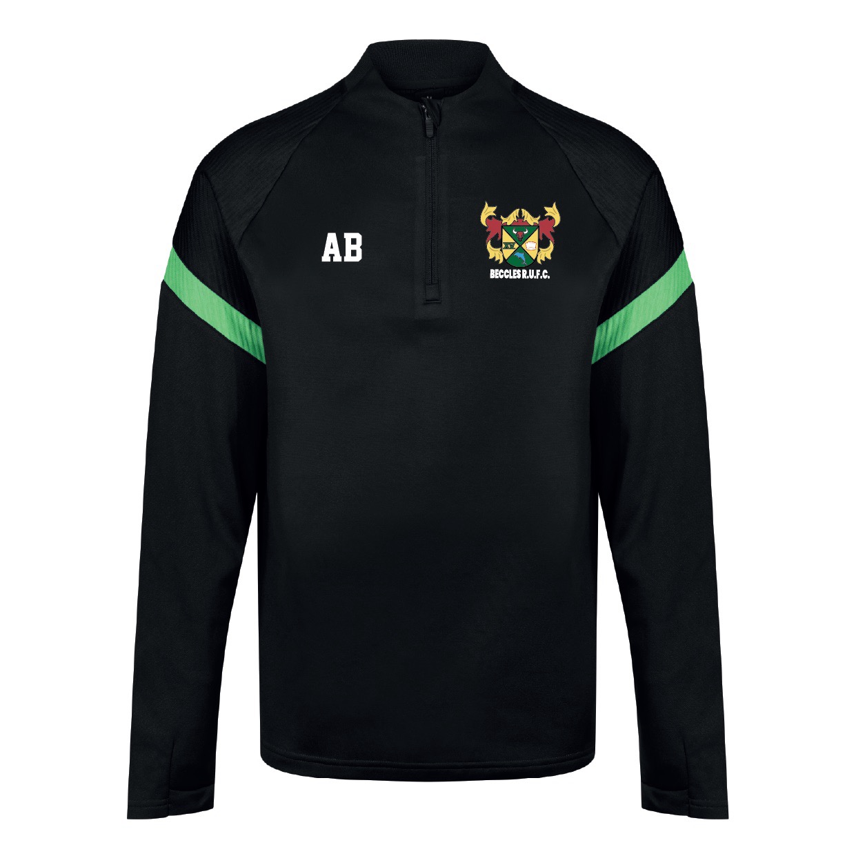 Beccles RUFC - Kinetic 1/4 Zip Midlayer - Black/Green