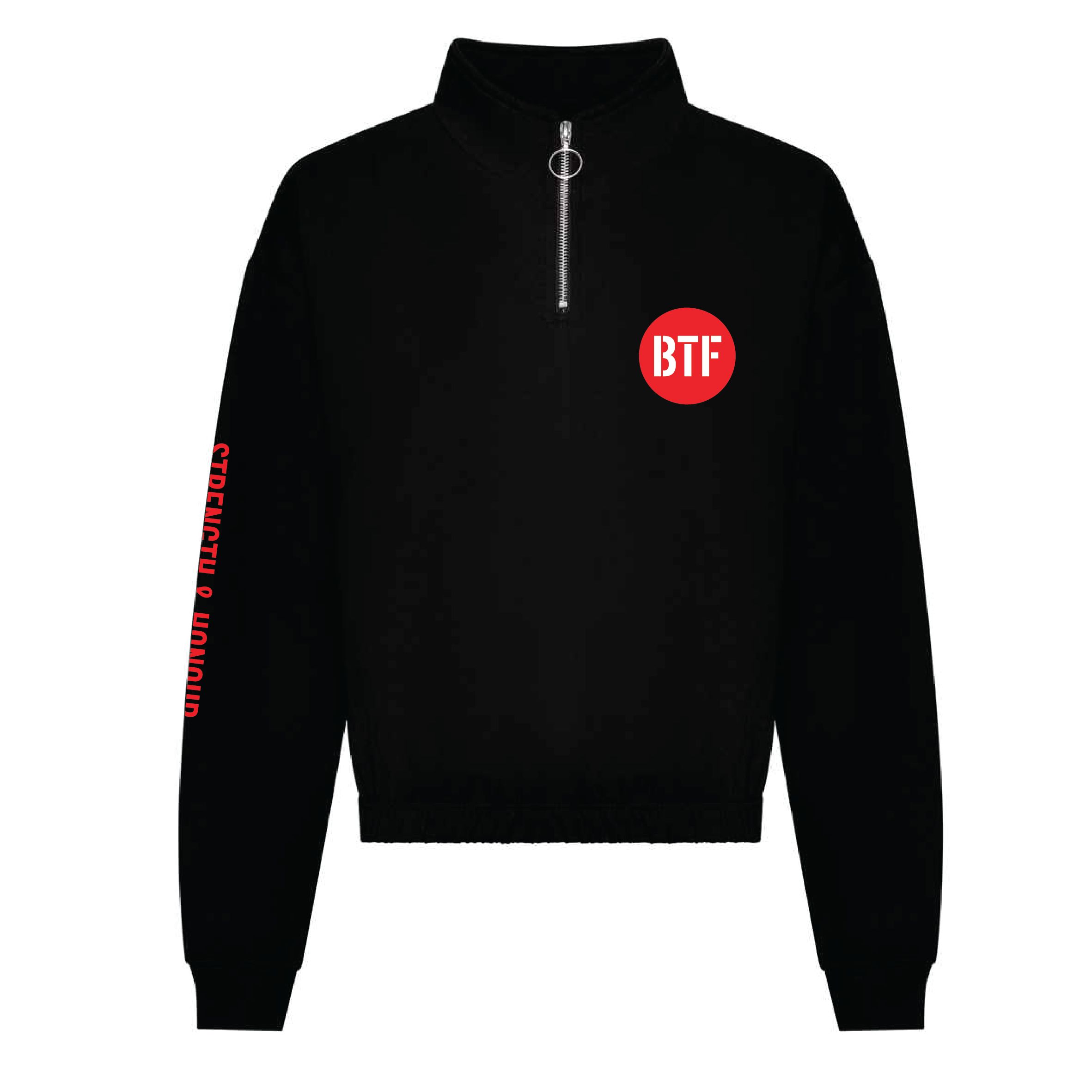 Body Transform Fitness - Limited Edition Women's Cropped ¼-Zip Sweat - Deep Black