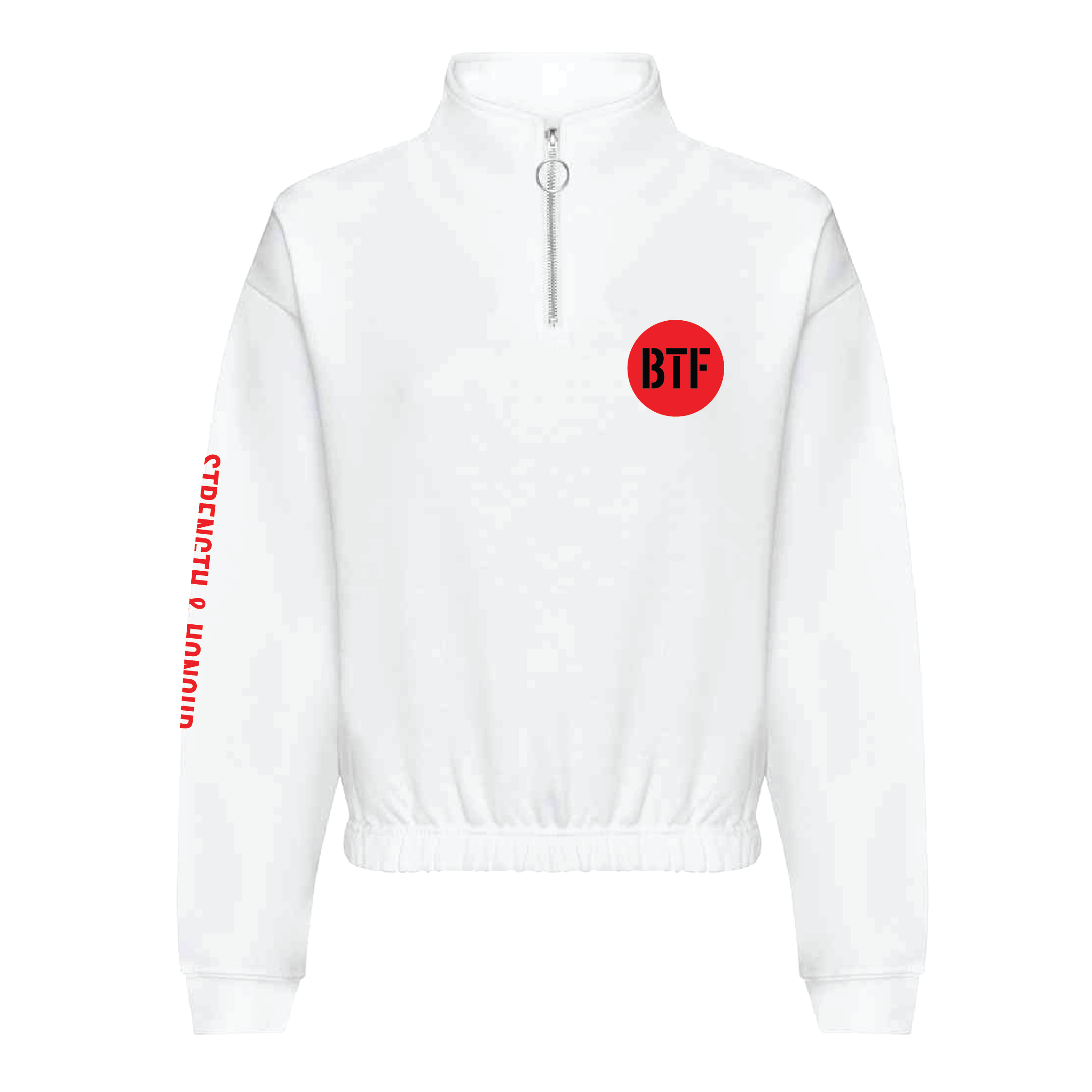 Body Transform Fitness - Limited Edition Women's Cropped ¼-Zip Sweat - Arctic White
